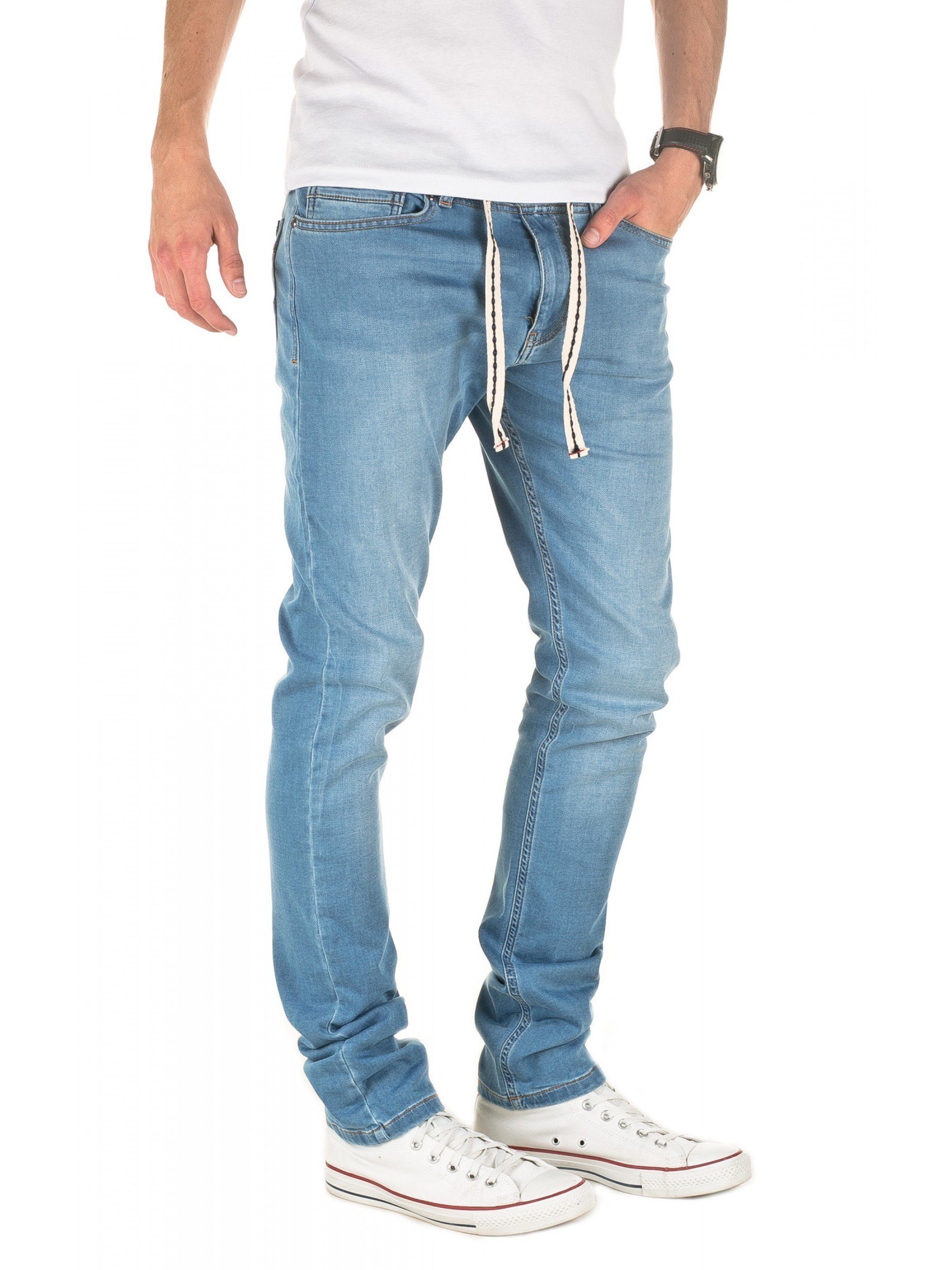 Jeans, in Jeansoptik Schmale 4020) mit Herren Slim-fit-Jeans Yazubi Blau Stretch-Anteil Sweathose Rick shadow (blue