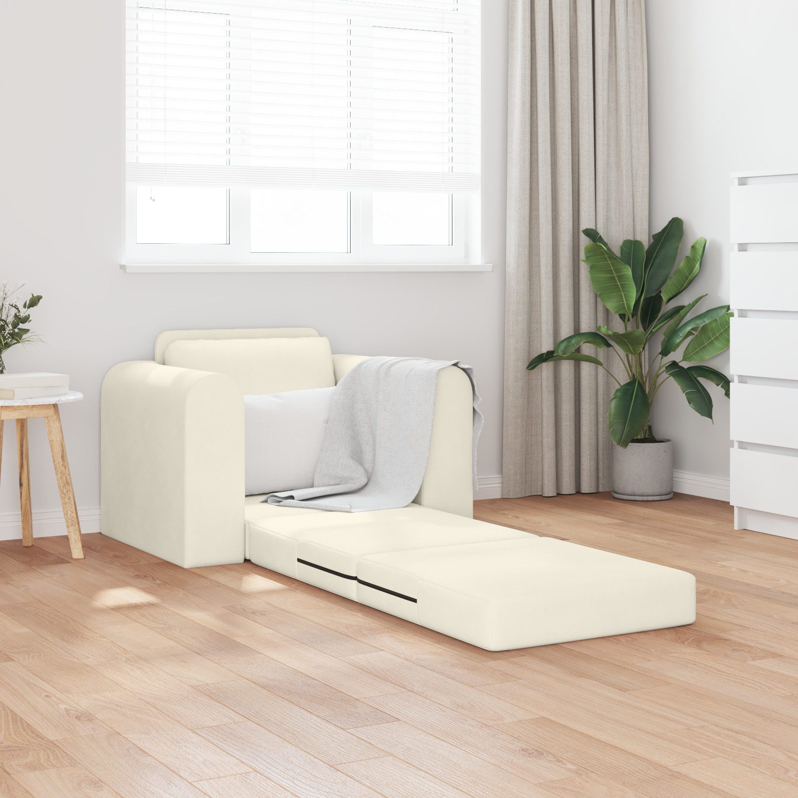 vidaXL Sofa Boden Schlafsofa 2-in-1 Creme günstig online kaufen