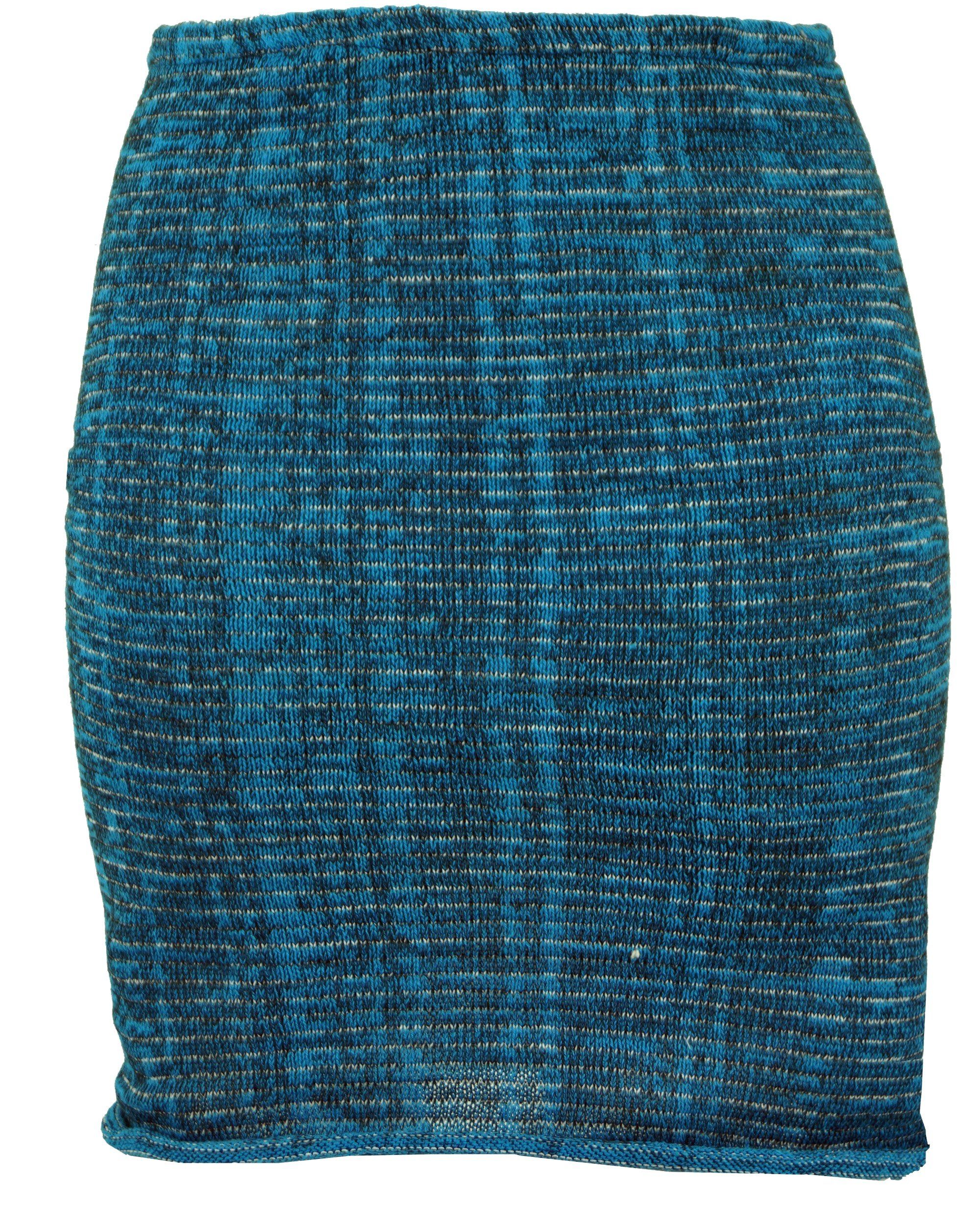 Guru-Shop Minirock Minirock, Boho Strickrock, Ethnorock - türkis alternative Bekleidung