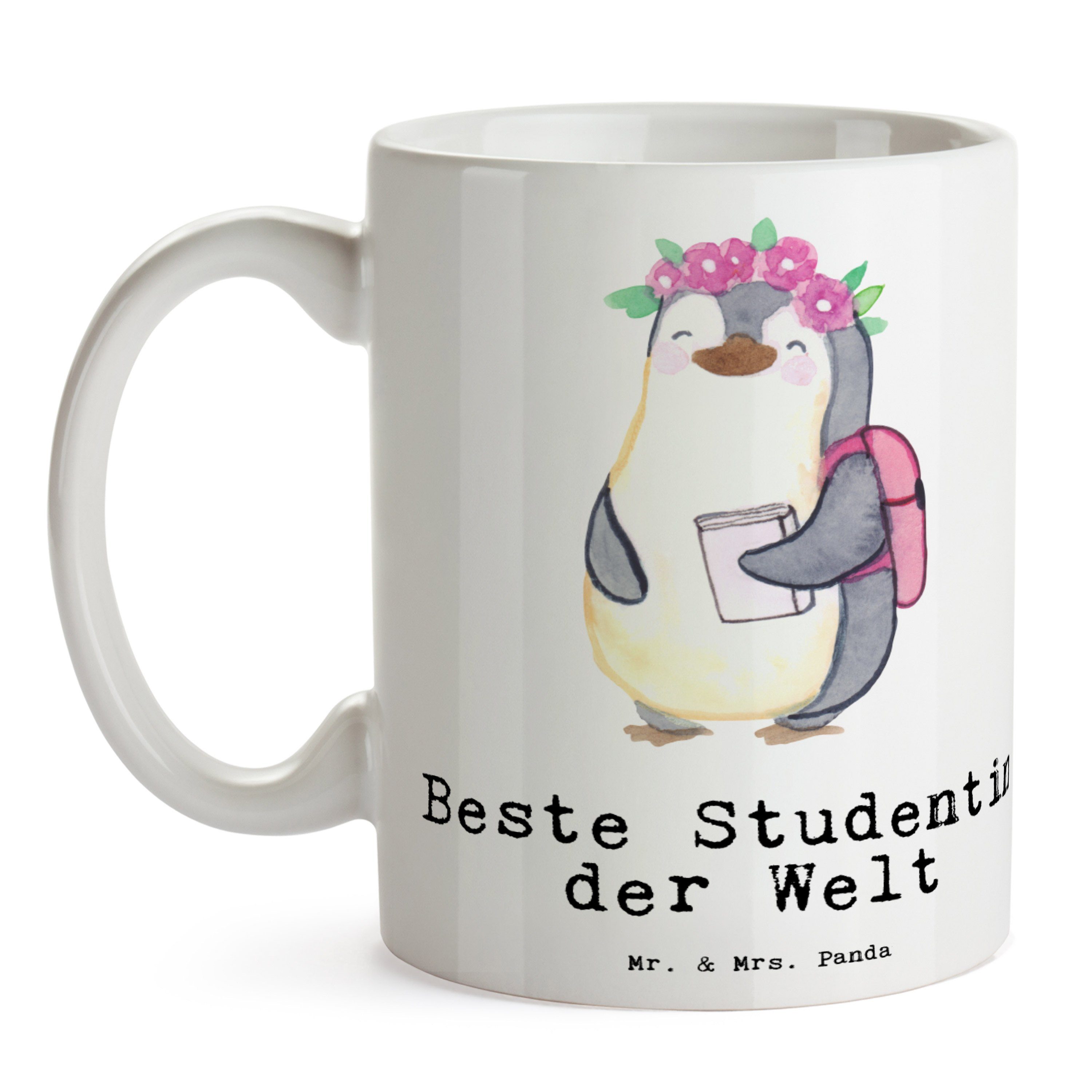 Studentin der Weiß Kaffeebecher, Geburtstagsgeschenk, Becher, - Hochschule, Welt Beste Tee, Pinguin Kaffeetasse, Mrs. - Geschenk, Mr. Büro, Alumni, & Uni, Danke, Keramik Panda Tasse