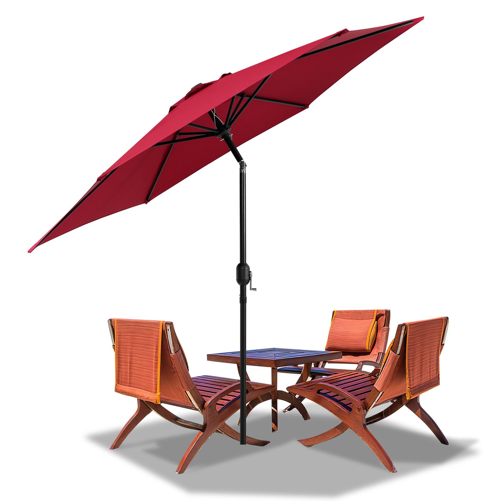 Clanmacy Sonnenschirm Sonnenschirm Rund,Kurbel,Knickbar,Eisen,neigbar,270cm günstig online kaufen