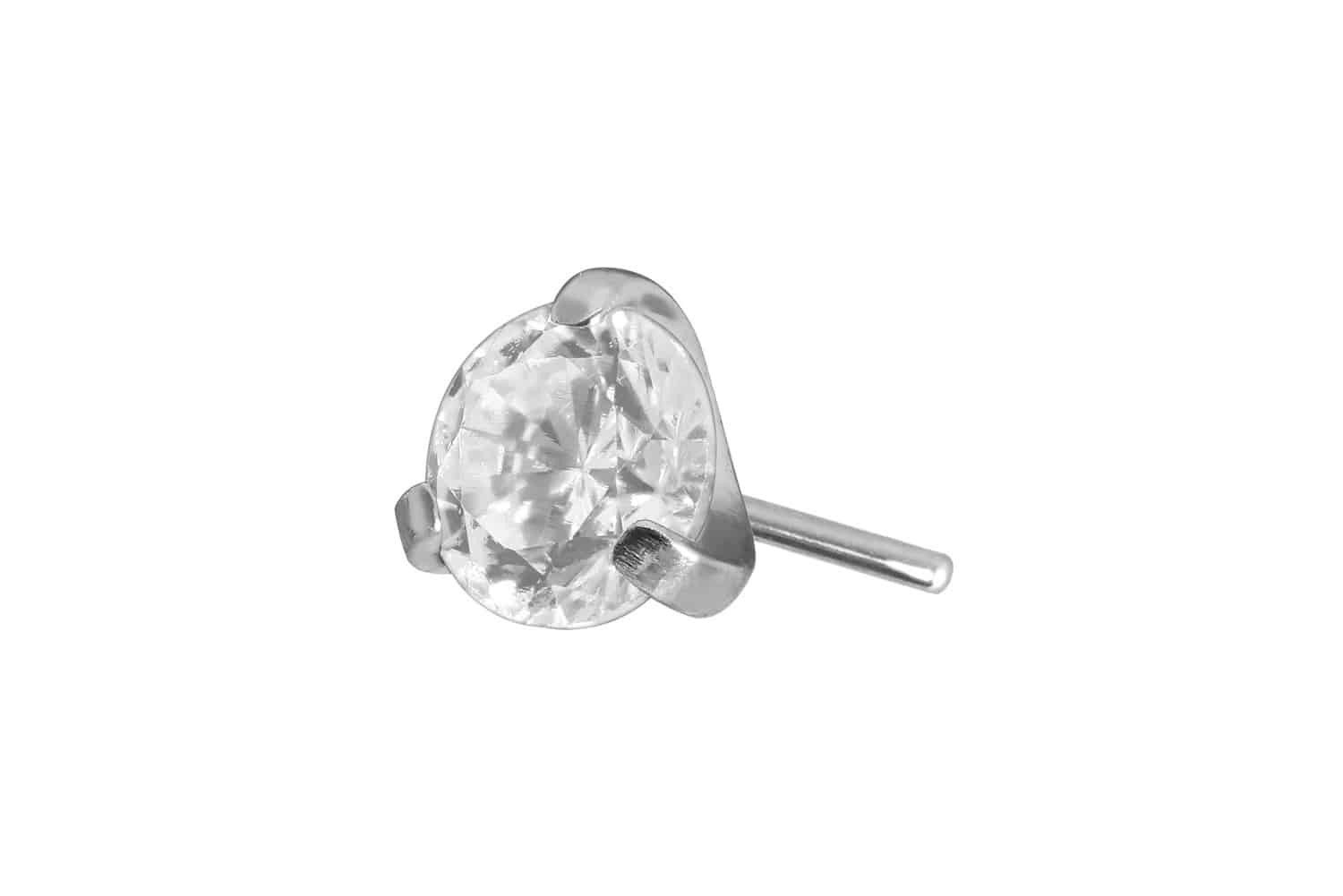 PIERCINGLINE Piercing-Set Titan Aufsatz mit Push Pin EINGEFASSTER KRISTALL (Push Pins, 1-tlg)