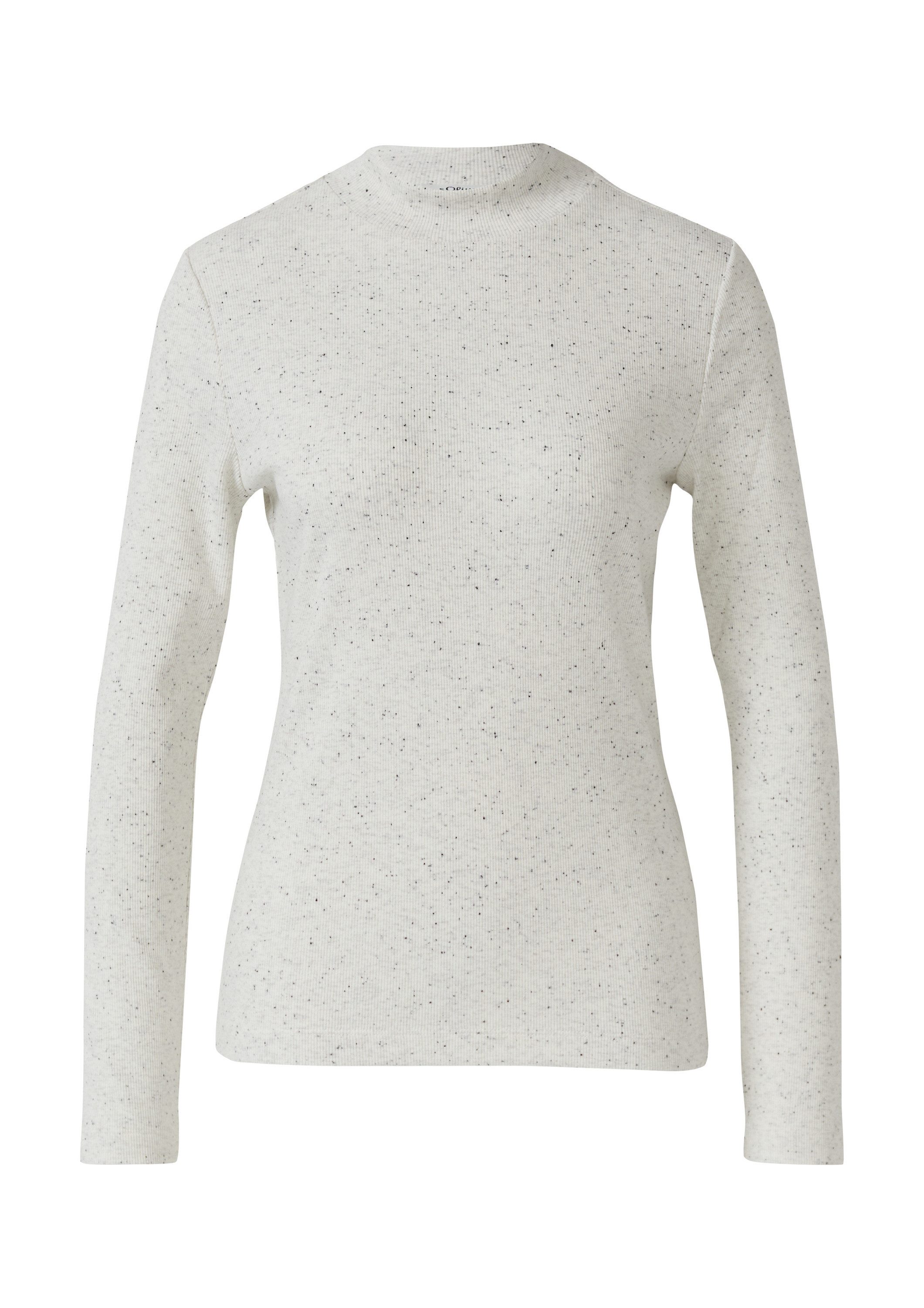 s.Oliver Langarmshirt T-Shirt Geripptes Longsleeve im Slim Fit mit Stehkrag günstig online kaufen