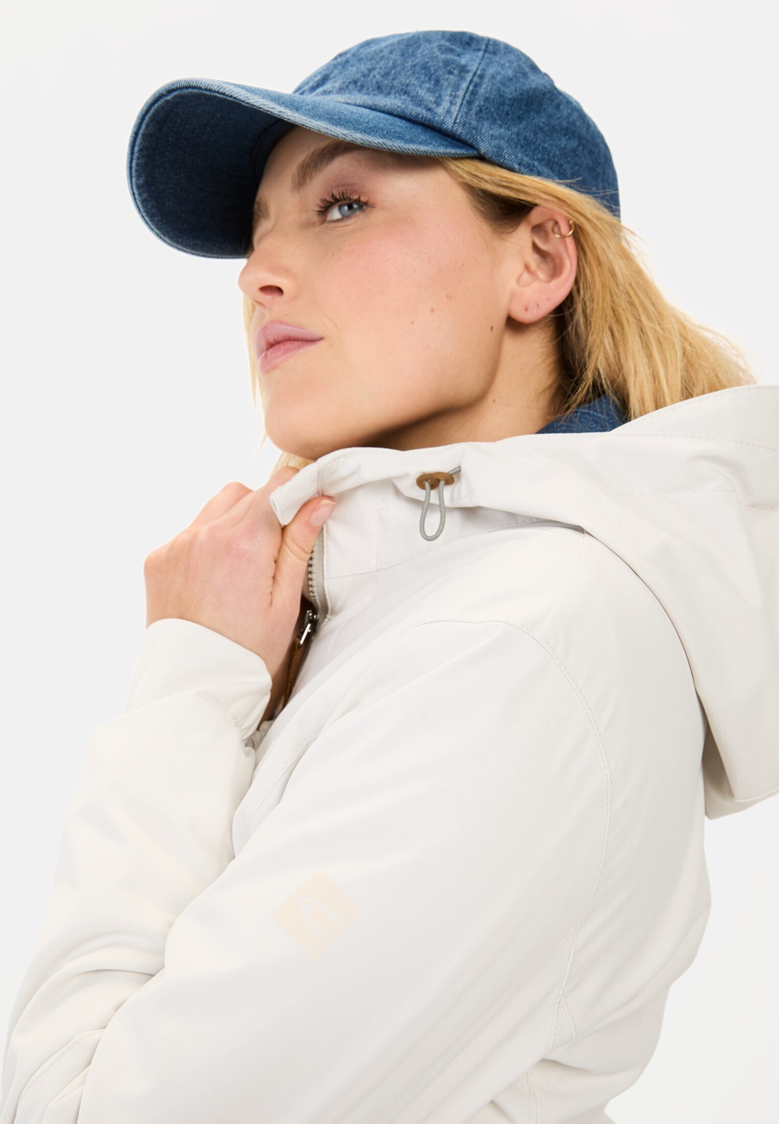 camel active Softshelljacke aus recyceltem Polyester Langarm Kapuze Markenlogo