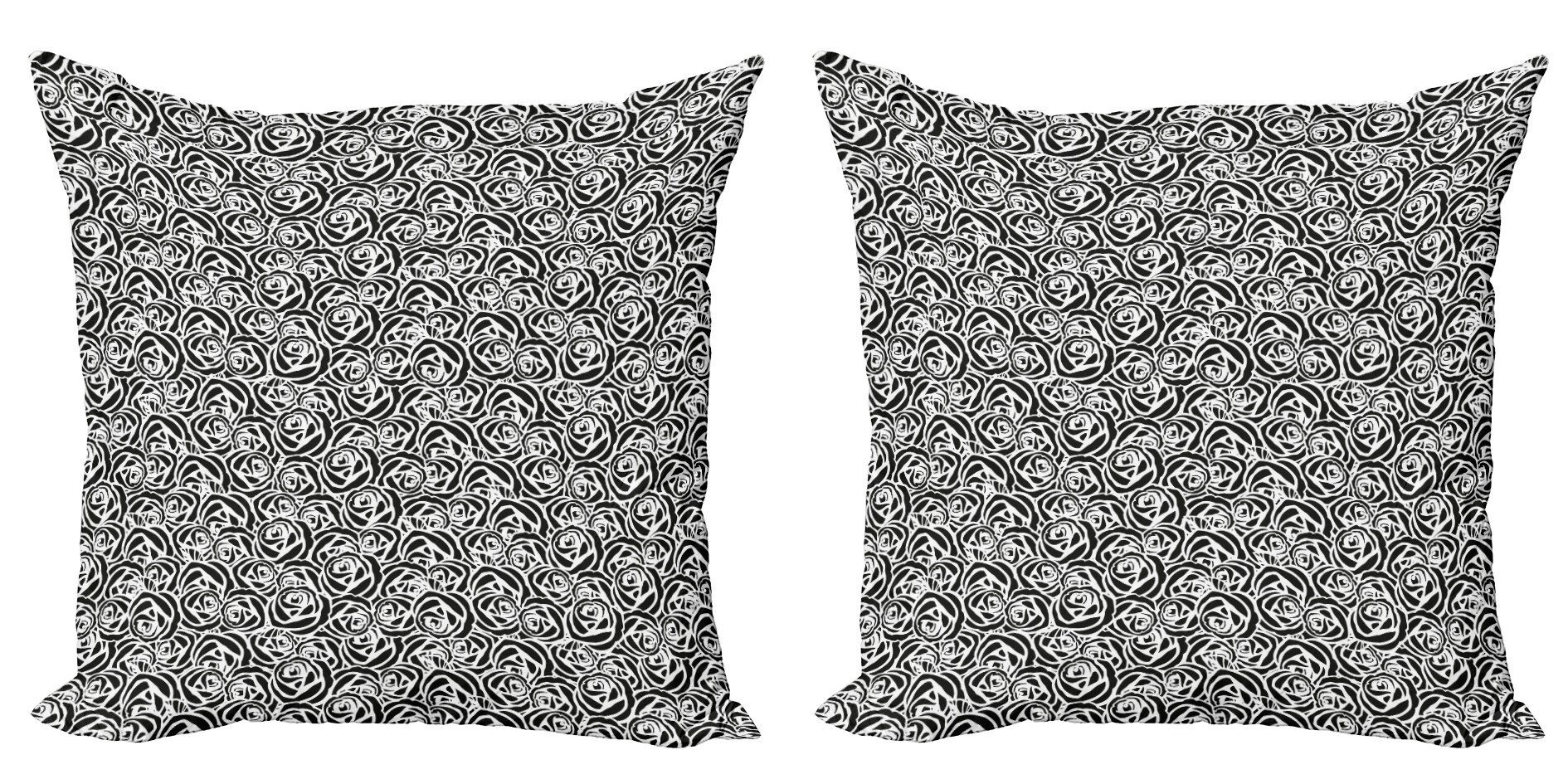 Kissenbezüge Modern Accent Doppelseitiger Digitaldruck, Abakuhaus (2 Stück), Rose Romantische Blumensträuße Ink-Muster