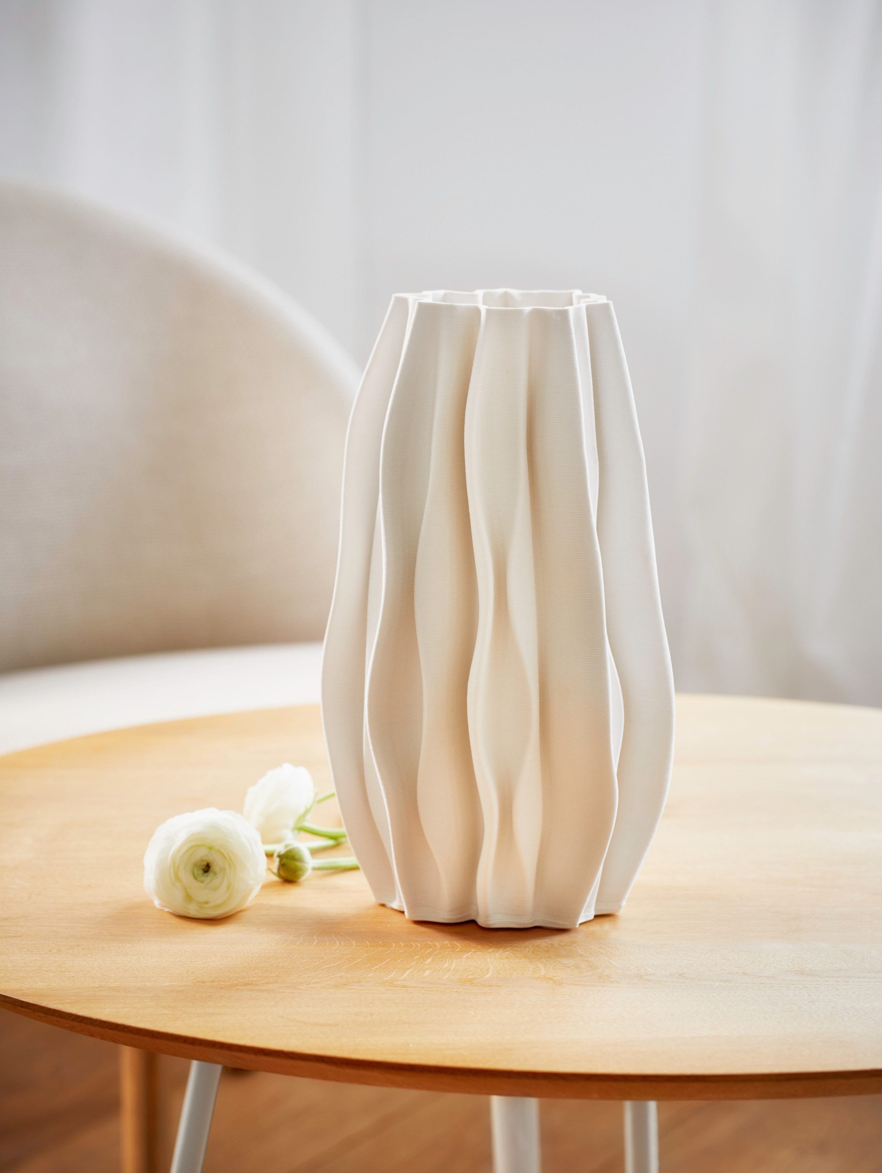 PHILIPPI Dekovase, Keramik, 3D Druck, 30 cm (h)