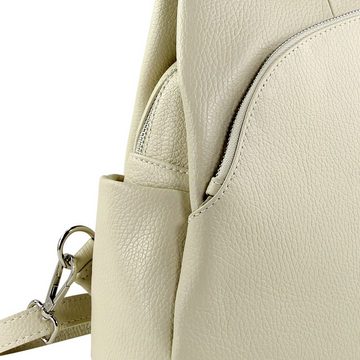 Toscanto Cityrucksack Toscanto Damen Cityrucksack Leder Tasche (Cityrucksack), Damen Cityrucksack Leder, beige, Größe ca. 27cm