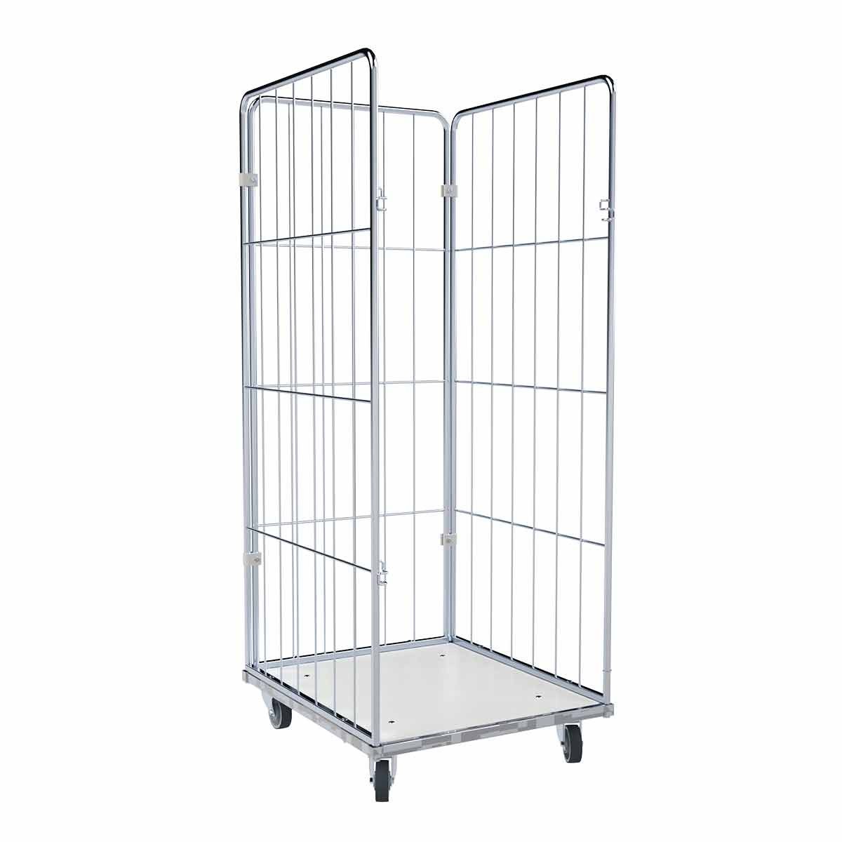 OSWALD Transportgeräte Transportwagen Wäschewagen Kunststoffboden Weiß 3-seitig 720 x 810 x 1.800 mm, 400 kg, (RW18113), Rollplatte aus Kunststoff, Nutzhöhe 1.650 mm, Stabile Ausführung