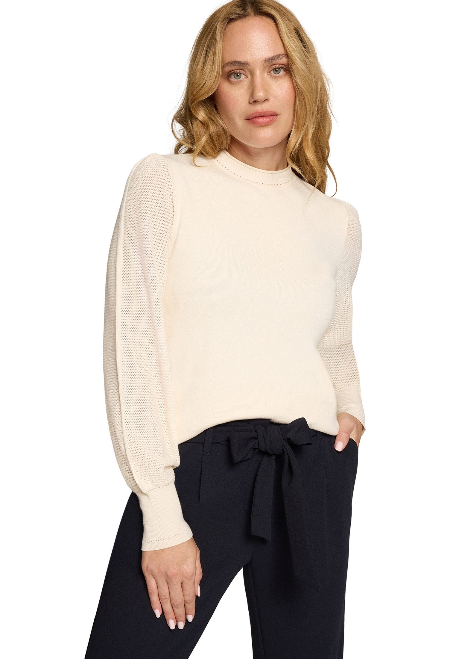 Zero Strickpullover Damen mit hohem Kragen (1-tlg) Plain/ohne Details