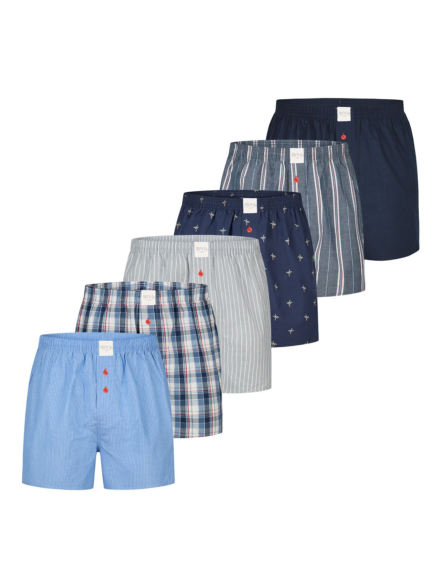 Phil & Co. Boxer Classics - gewebte Boxershorts - Baumwolle - Sparpack (6-S günstig online kaufen
