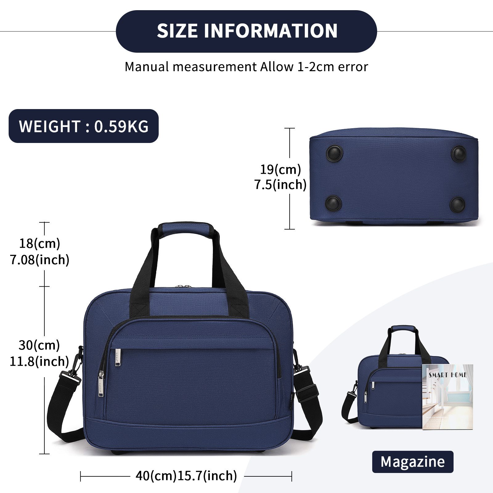 KONO Reisetasche Handgepäck mit Laptopfach – günstig online kaufen