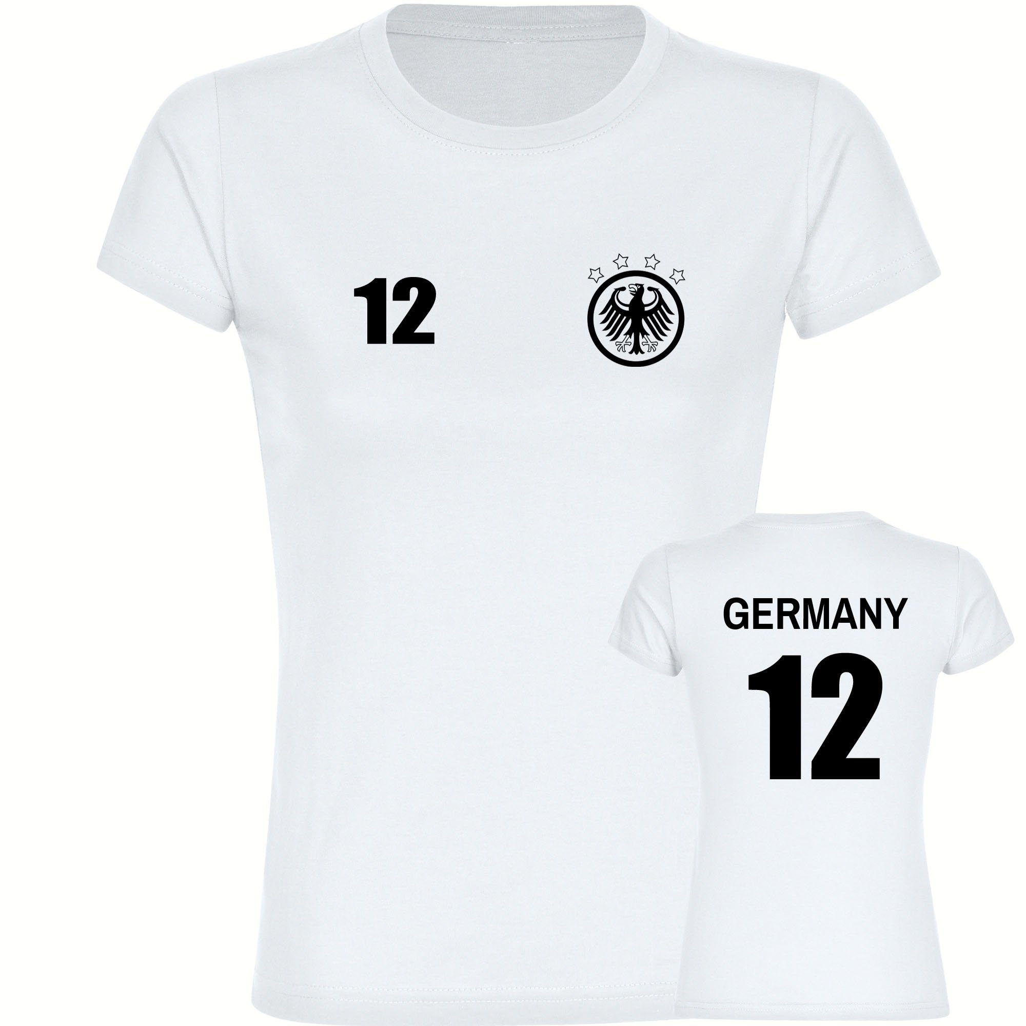 multifanshop T-Shirt Damen Germany - Adler Retro Trikot 12 - Frauen