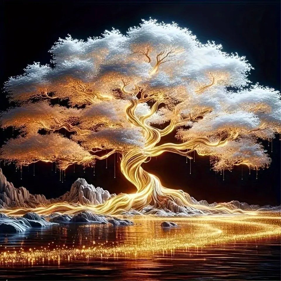 Venicce Love Kreativset Diamond Painting Bilder, 5D Diamant Painting Malerei - Baum des Lebens