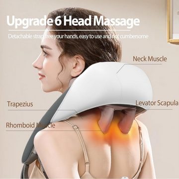 BlingBin Nacken-Massagegerät Nackenmassagegerät mit Wärme,5D Massage Kopf massagegerät nacken, für Nacken, Rücken, Schulter, Bein