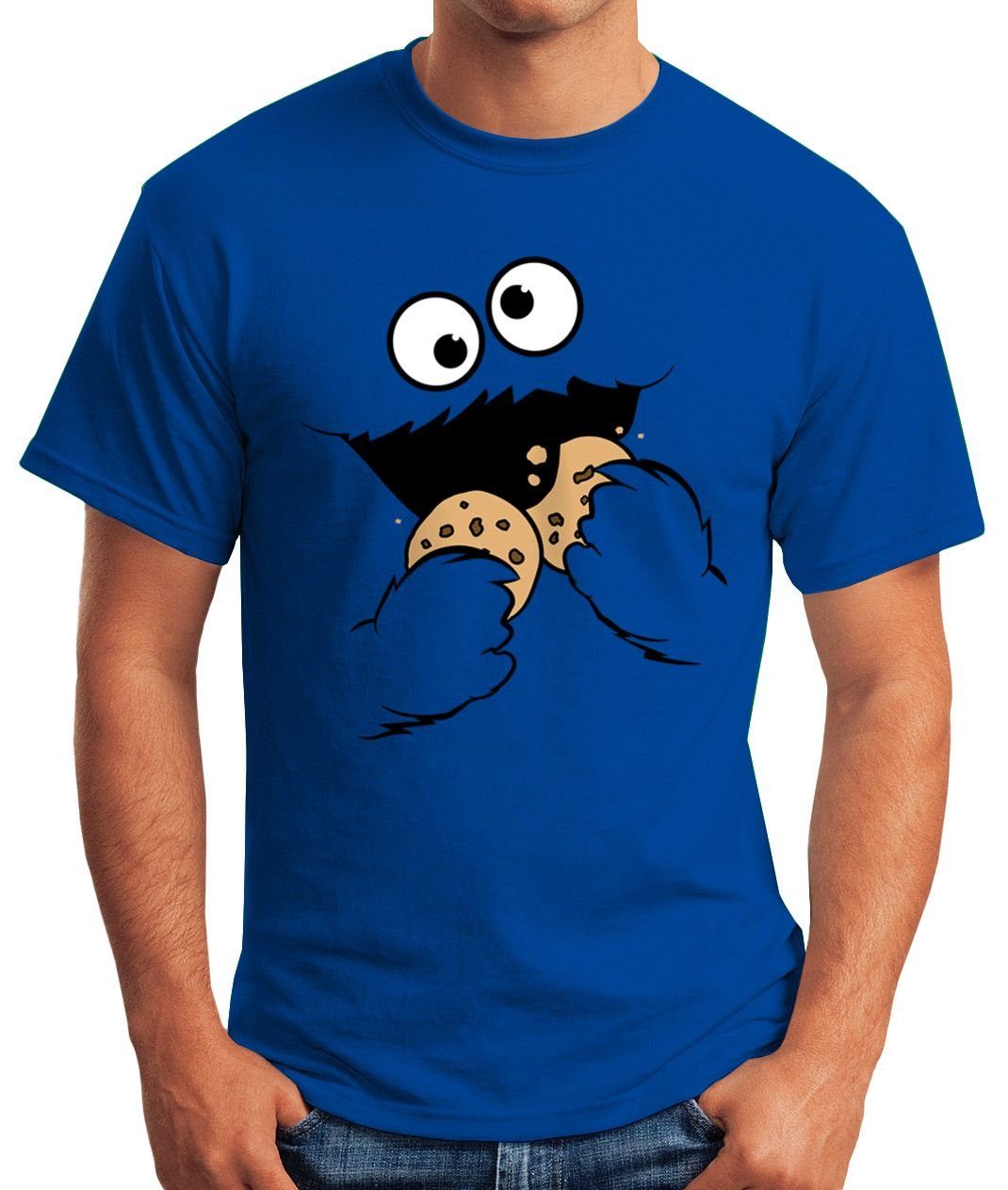 MoonWorks Print-Shirt Herren T-Shirt Krümelmonster Keks Cookie Monster Fasc günstig online kaufen