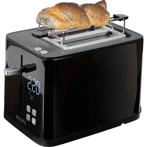 Krups Toaster KH6418 Smart'n Light, 2 kurze Schlitze, 800 W, Digitaldisplay, 7 Bräunungsstufen, automatische Zentrierung des Brots