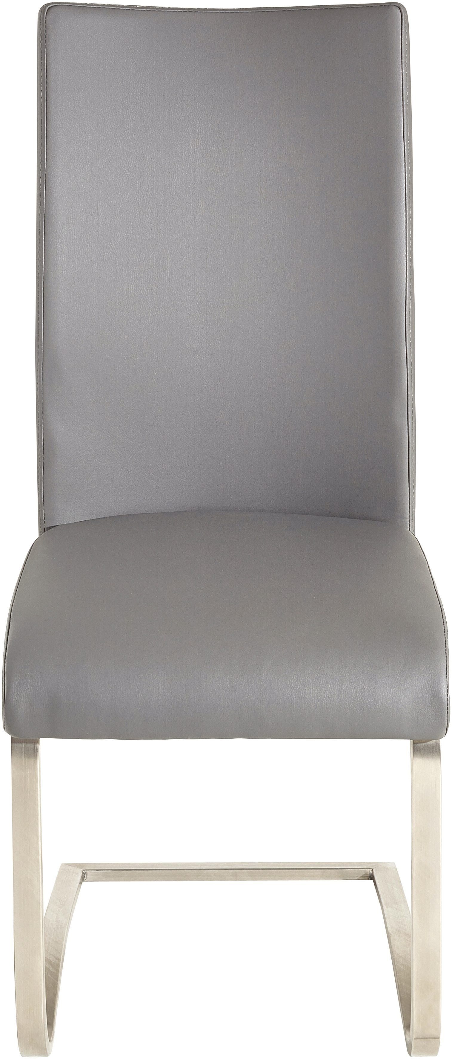 bis Kg MCA Stuhl furniture mit | Echtlederbezug, 130 St), 2 grau grau (Set, belastbar Arco Freischwinger