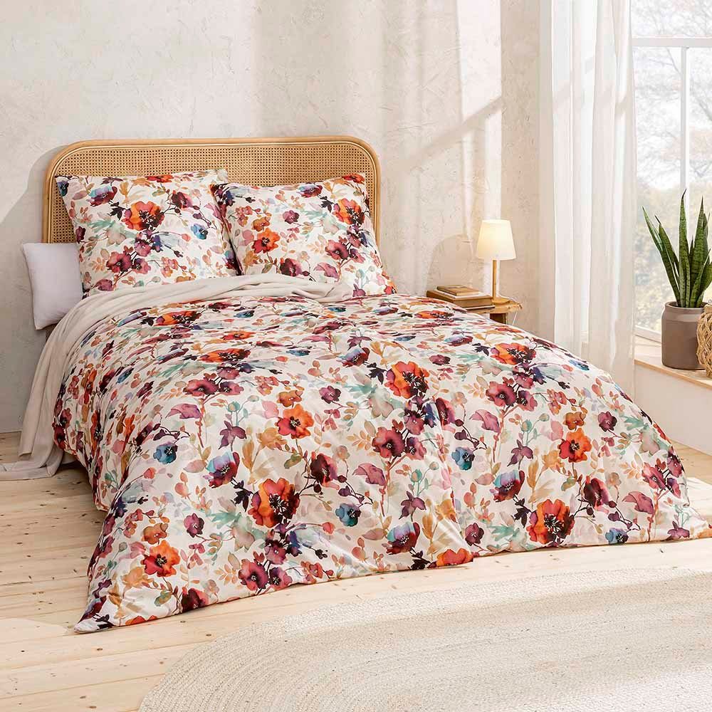 Estella Постельное белье Estella Mako Jersey Постельное белье 135x200 Sanna Blüten Blumen Aquarell, Mako-Jersey, 2 teilig