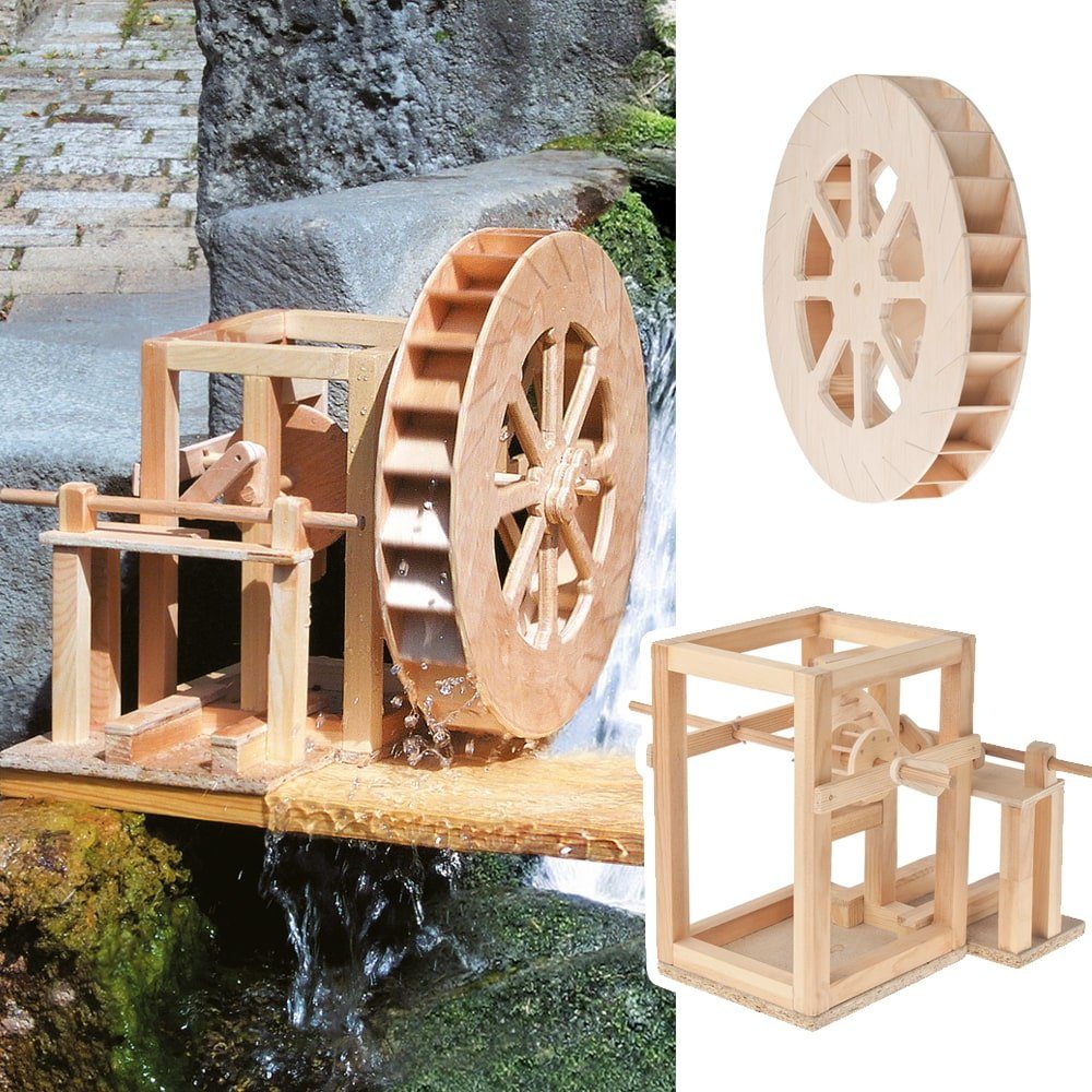 matches21 HOME & HOBBY Wasserrad Wechsel-Mechanismus Bausatz Holzbaukasten