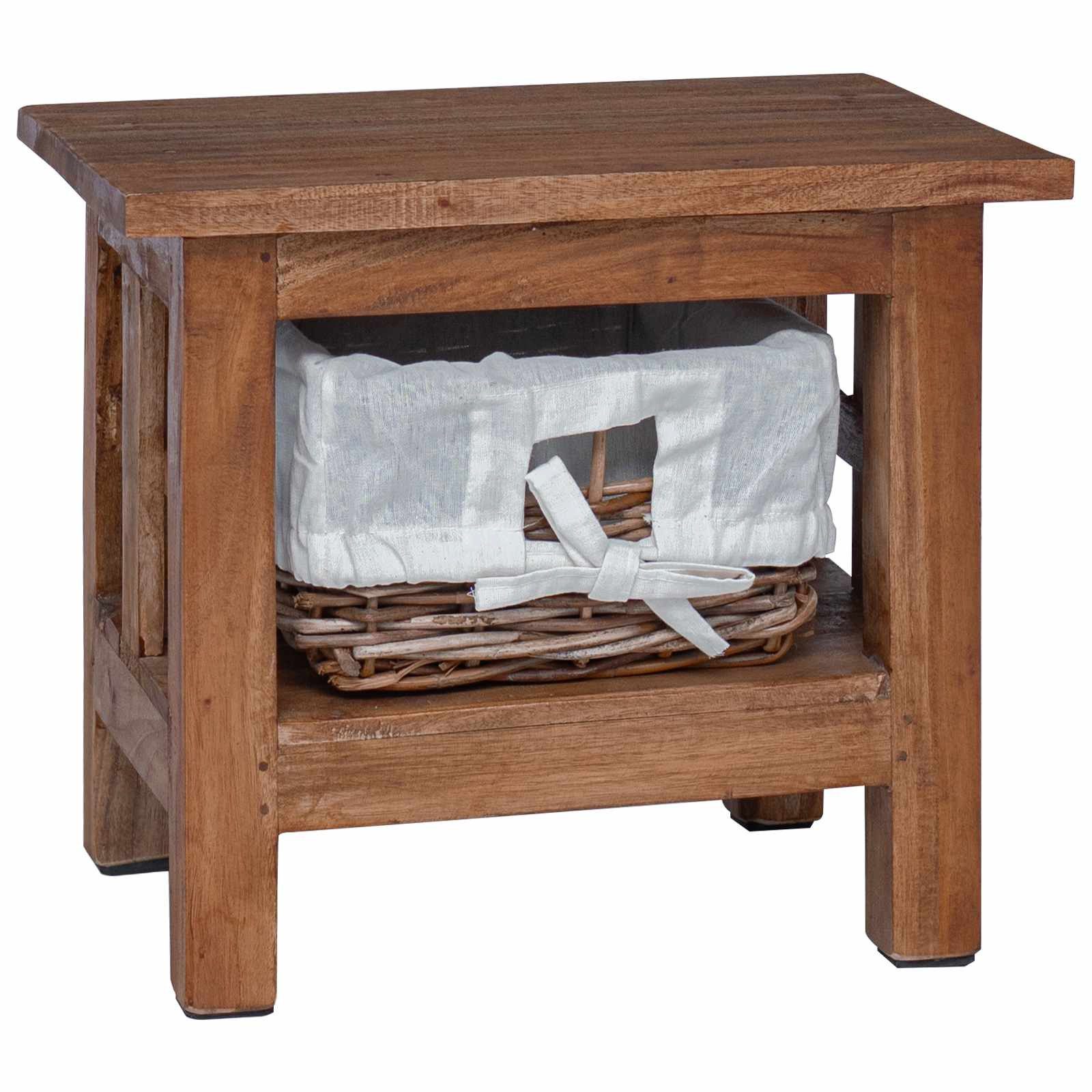 vidaXL Nachttisch Beistelltisch Braun 38 x 28 x 35 cm Massivholz Mahagoni (1-St)