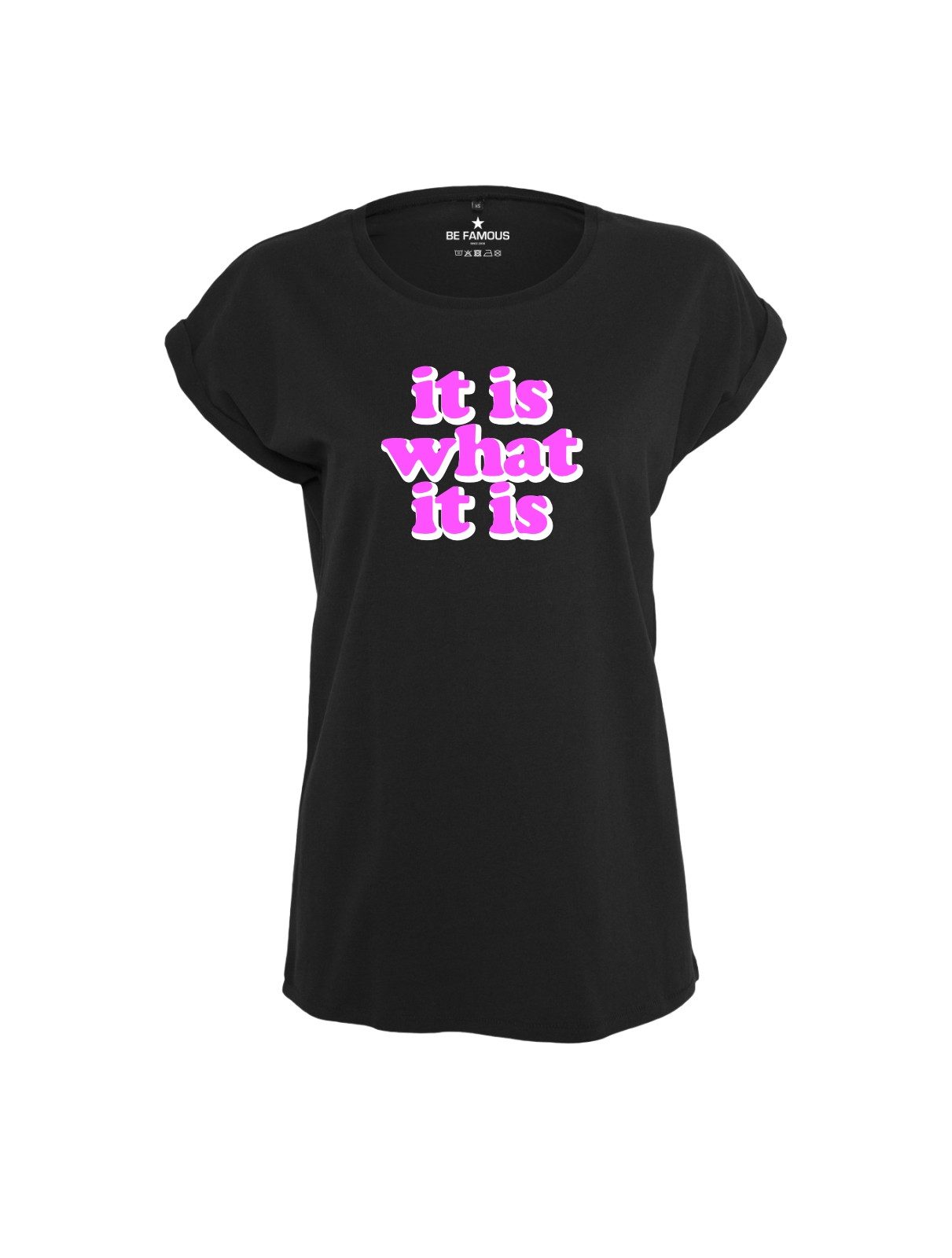 Be Famous Print-Shirt Classic Roll Up D-ITWASA (1-tlg., keine)