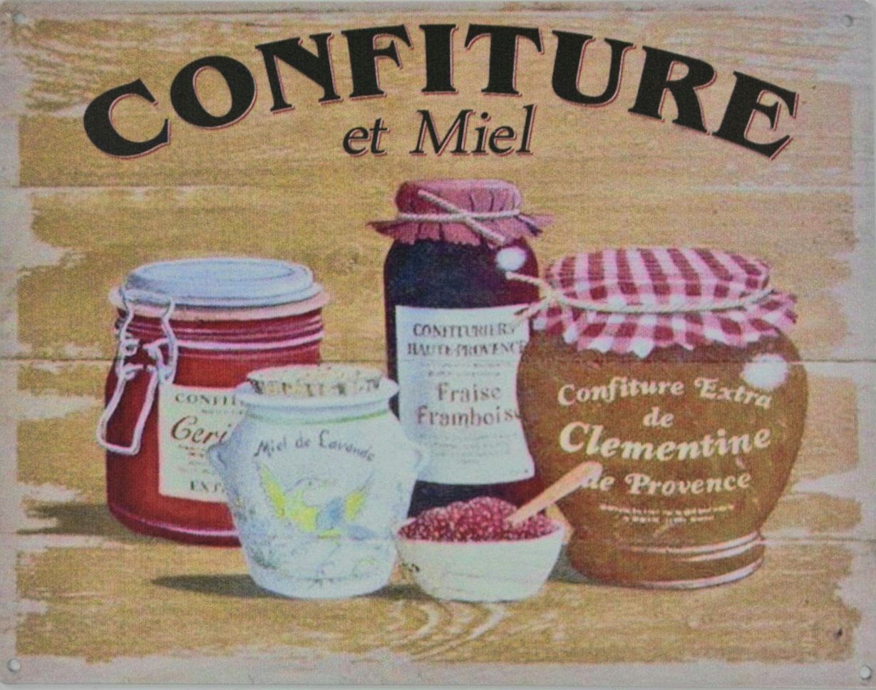Metallschild Blechschild Confiture et Mie