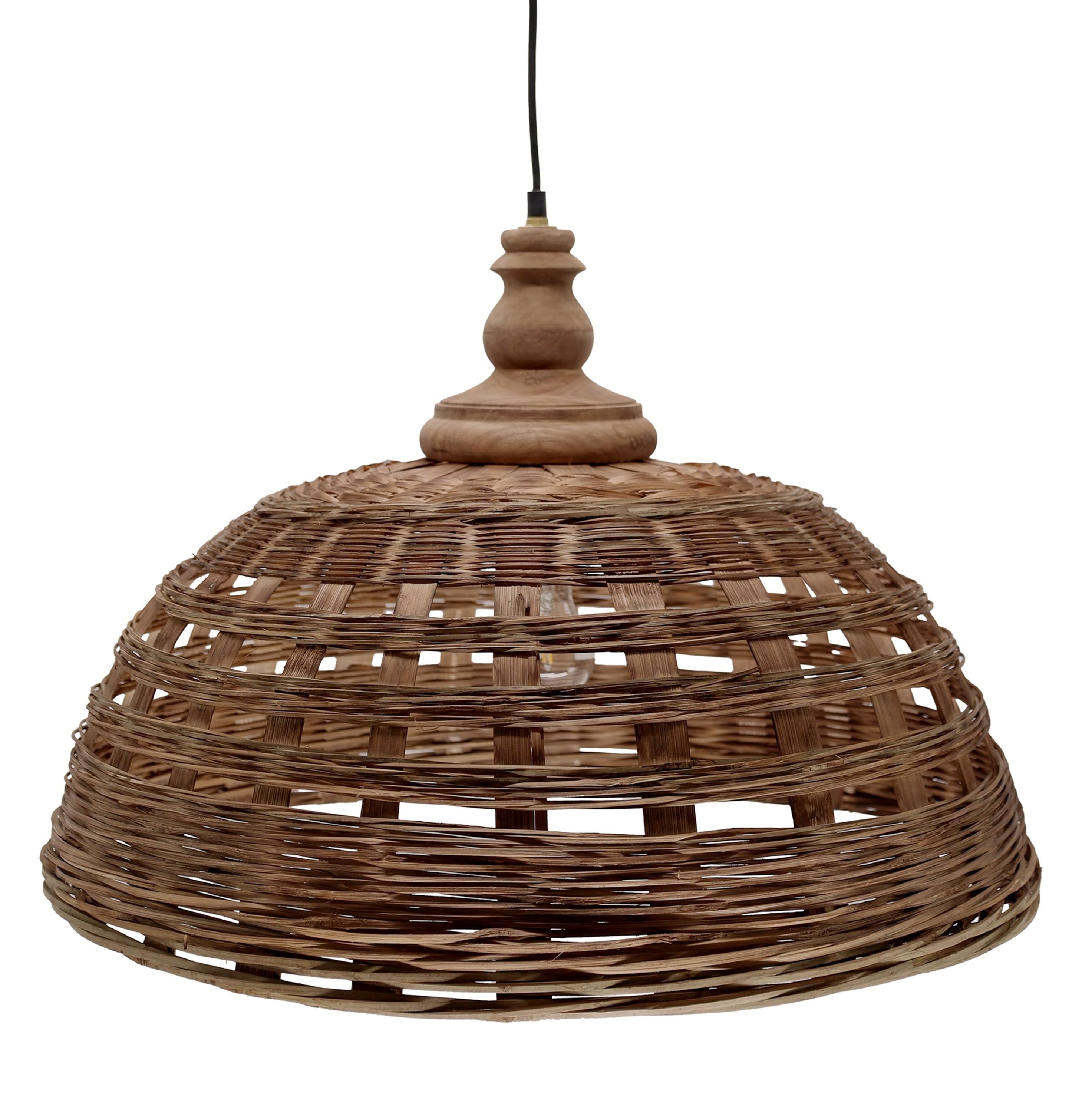 Chic Antique Hängeleuchte Chic Antique - Hängelampe Lampe D 62cm Geflochten Ratten Naturfarben, ohne Leuchtmittel