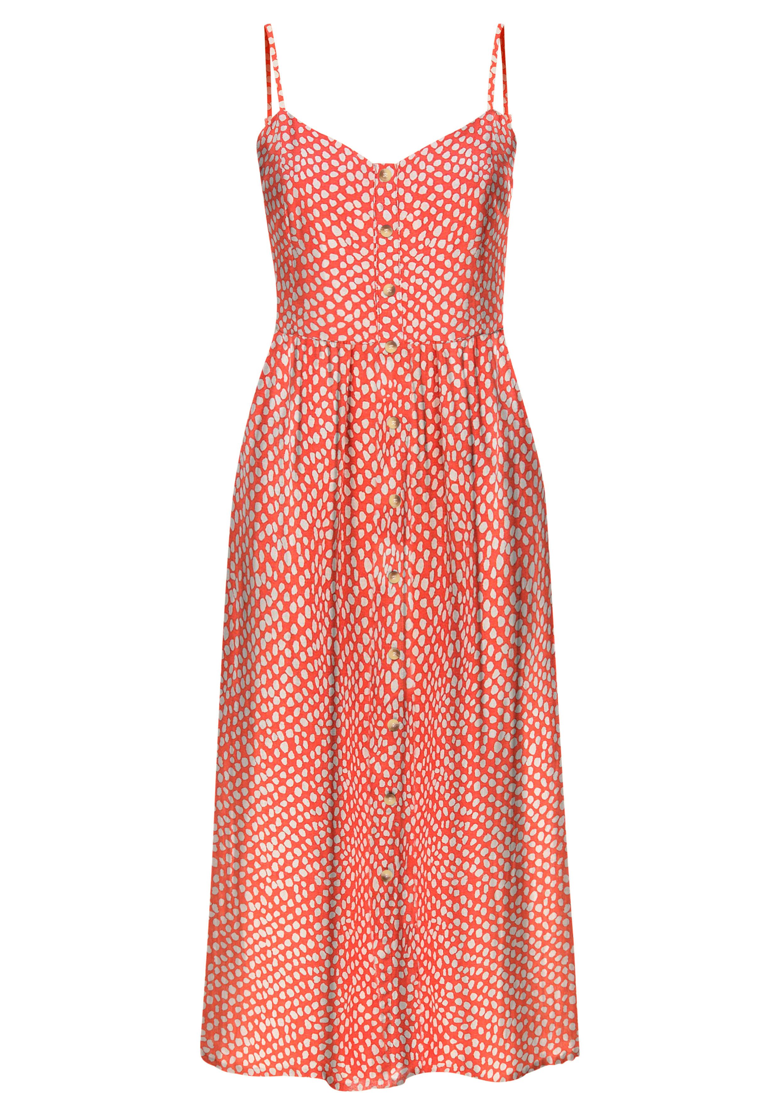LASCANA Sommerkleid aus Leinenmix, Midikleid, Strandkleid, günstig online kaufen