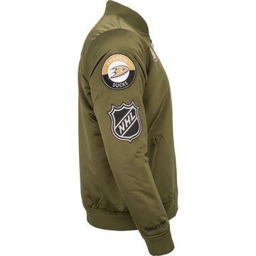 Mitchell & Ness Bomberjacke Satin PATCHES Anaheim Ducks