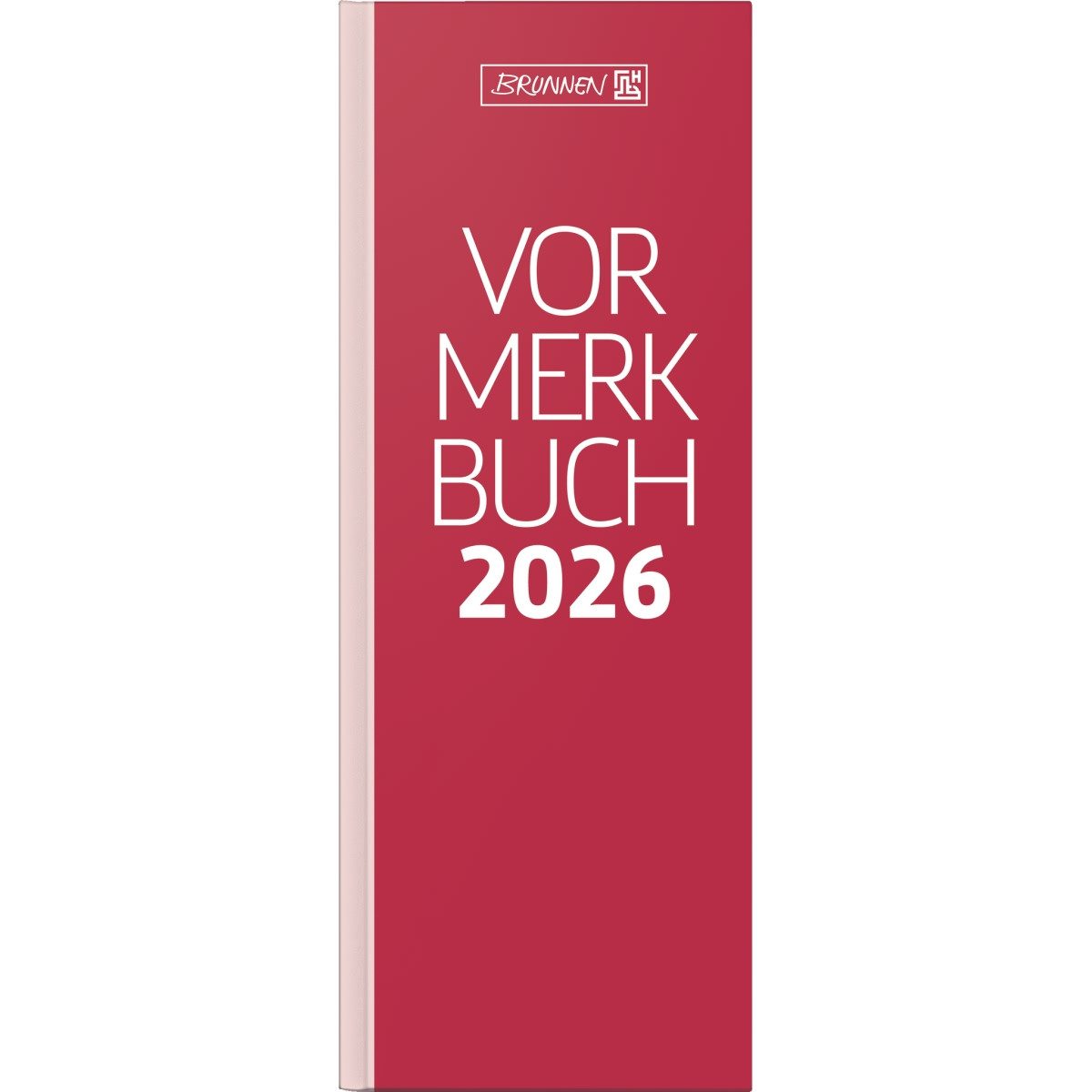 BRUNNEN Schreibtischkalender Vormerkbuch 785 11x29,7cm 1 Tag/Seite Deckenband rot 2026