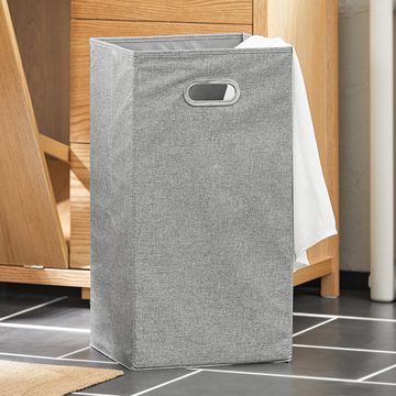 SoBuy Wäscheschrank BZR97 Badschrank mit ausklappbarem Wäschesäcken Wäschekorb Badezimmerschrank