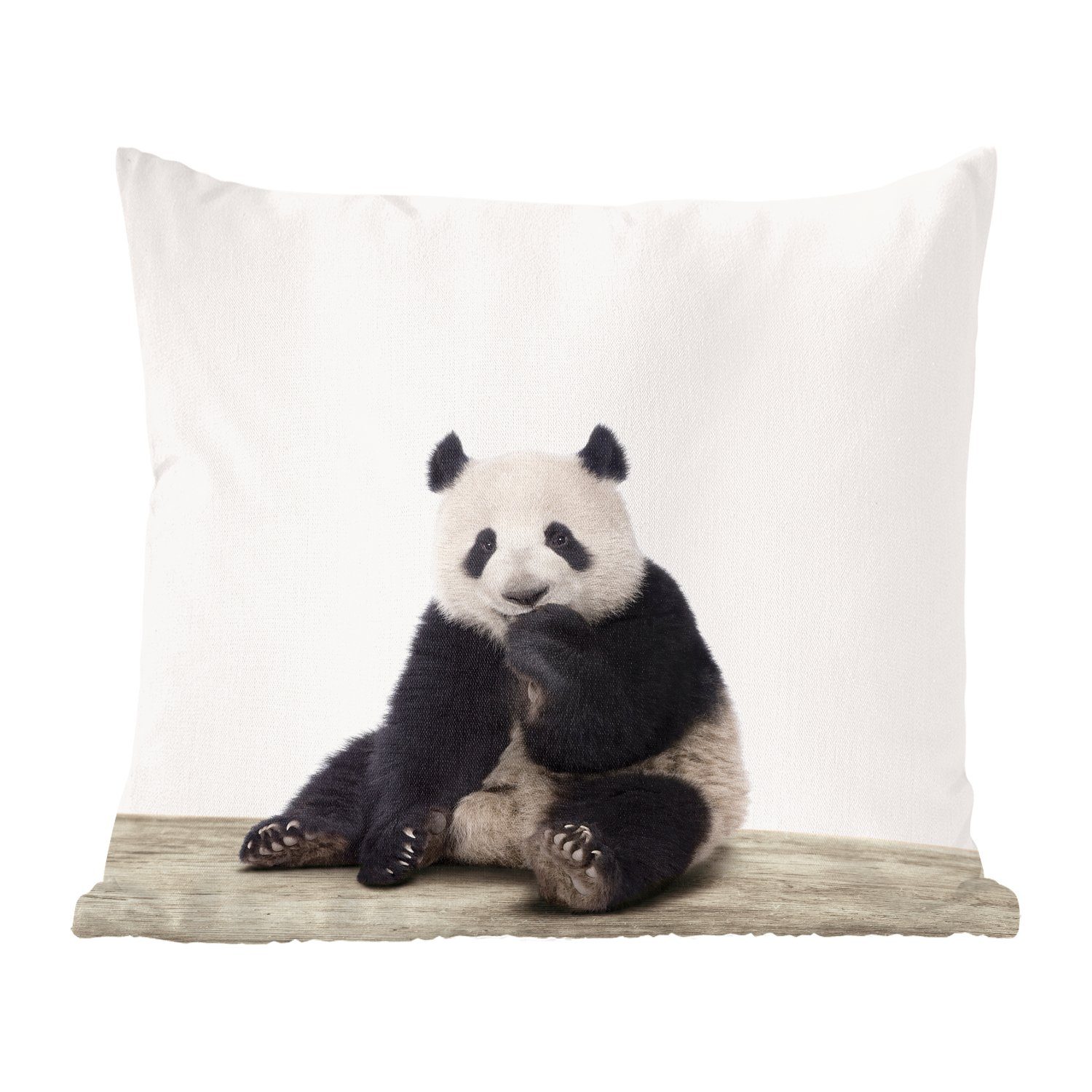 MuchoWow Dekokissen Panda - Tiere - Jungen - Mädchen - Pandabär, Zierkissen mit Füllung für Wohzimmer, Schlafzimmer, Deko, Sofakissen