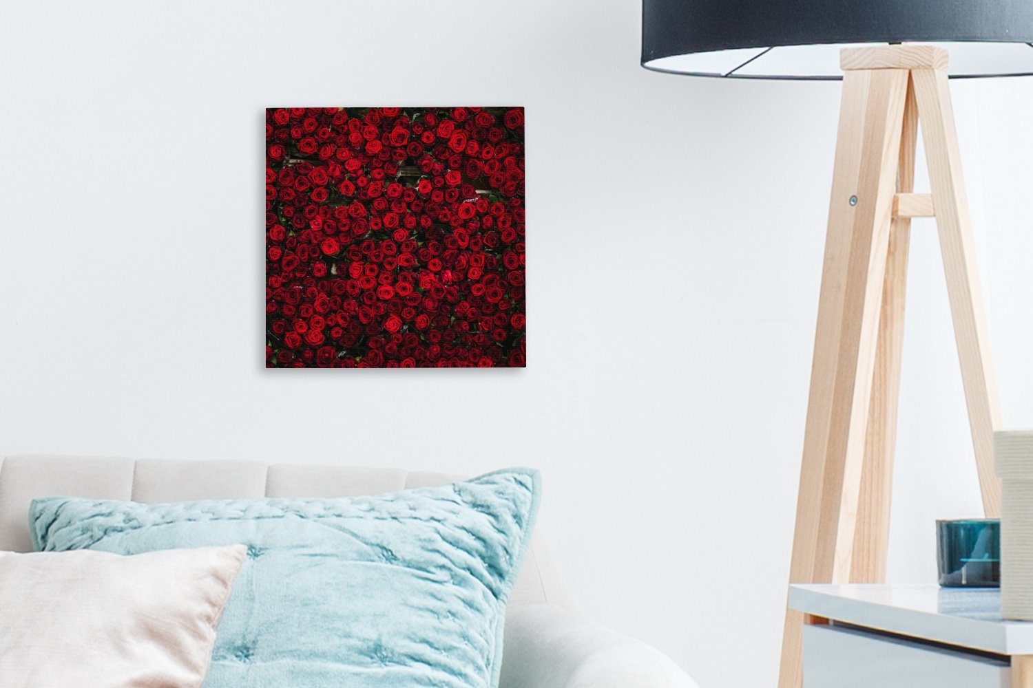 Wohnzimmer Schlafzimmer Bilder für Rosen Blumen St), - (1 Leinwand Leinwandbild Rot, - OneMillionCanvasses®