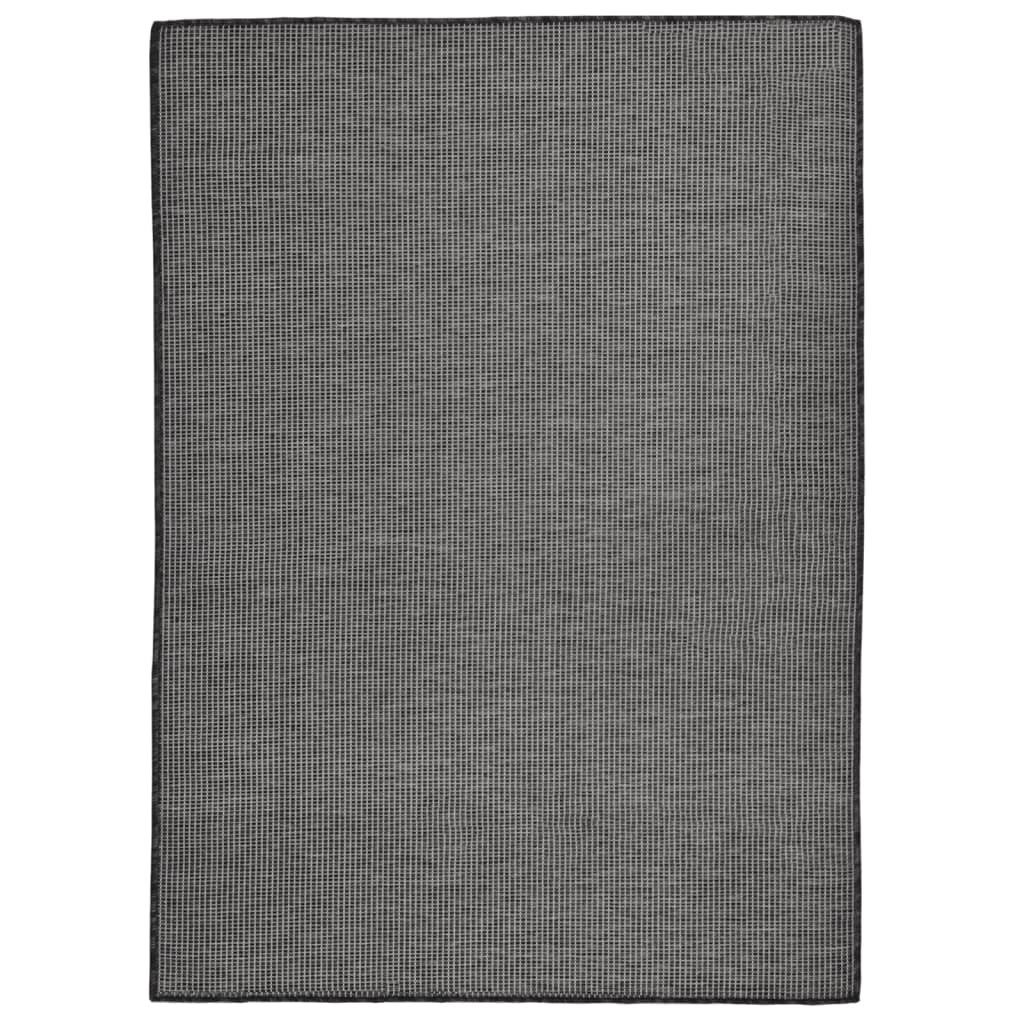 vidaXL Outdoorteppich 200 x 280 cm Outdoor-Teppich Flachgewebe 200x280 cm Grau Terrasse Camp, Flachgewebe, Höhe: 280 mm