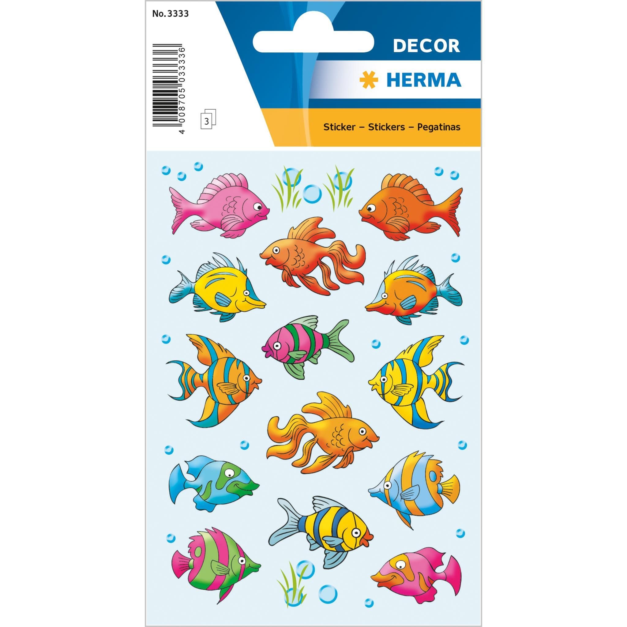 HERMA Sticker Herma Sticker DECOR Tiere Fische 3 Bl