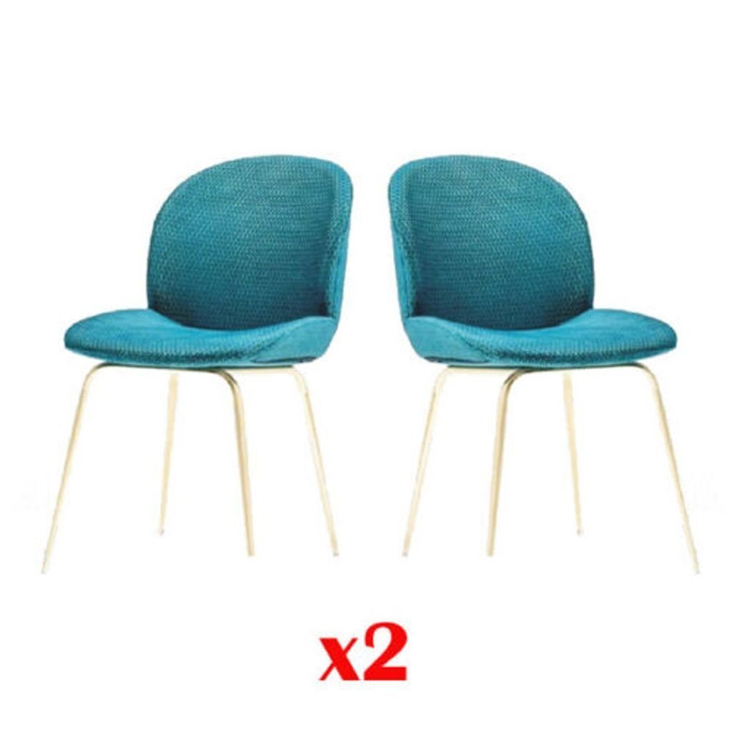 JVmoebel Esszimmerstuhl, Stühle 2x Stuhl Gruppe Stühle Garnitur Textil Stoff Neu Gepolsterte