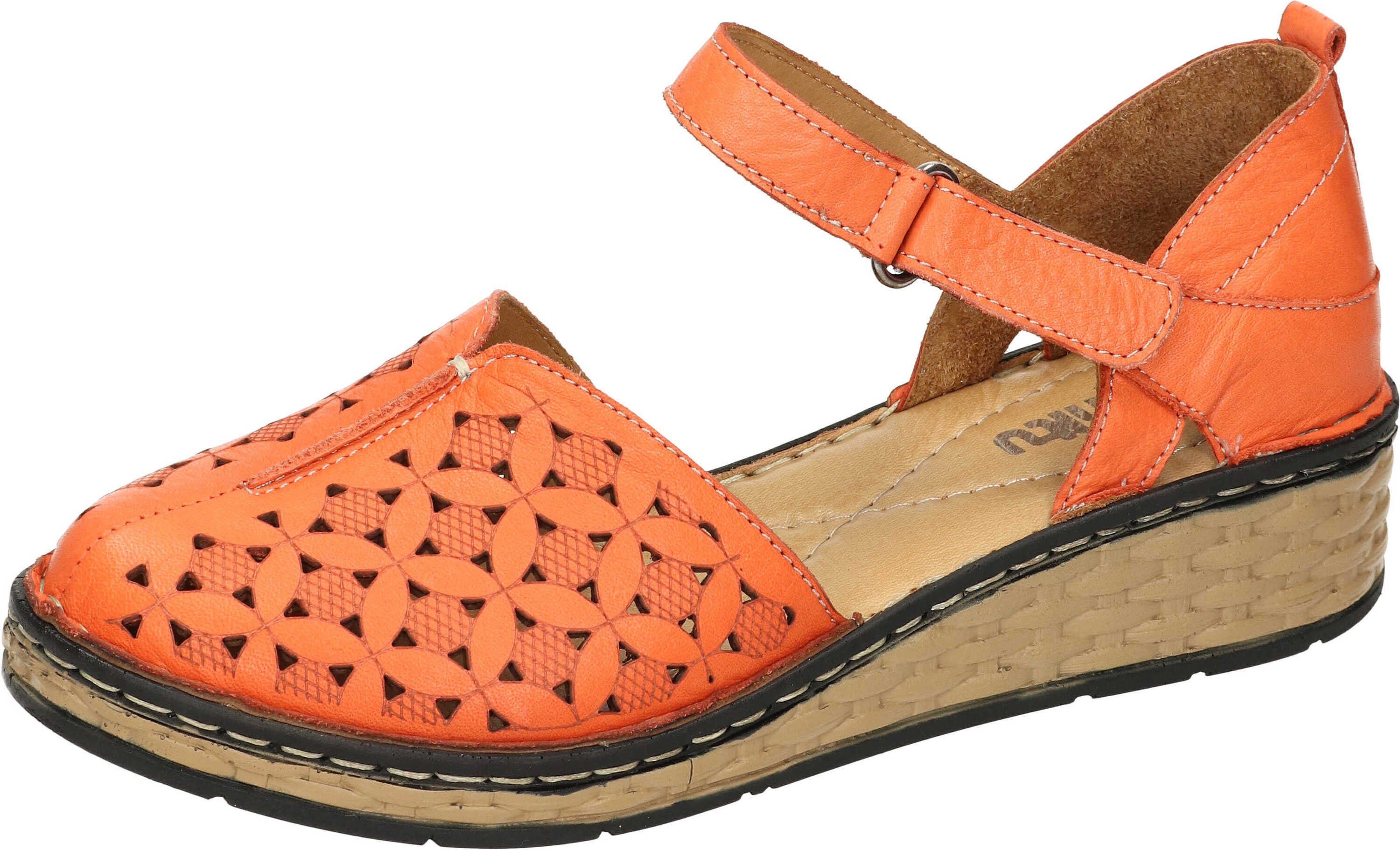 Manitu Sandaletten Sandalette aus echtem Leder orange