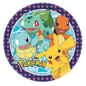 POKÉMON Einweggeschirr-Set Pokemon Pikachu Kinder Geburtstag Deko Set 36tlg. (36-tlg), 8 Personen