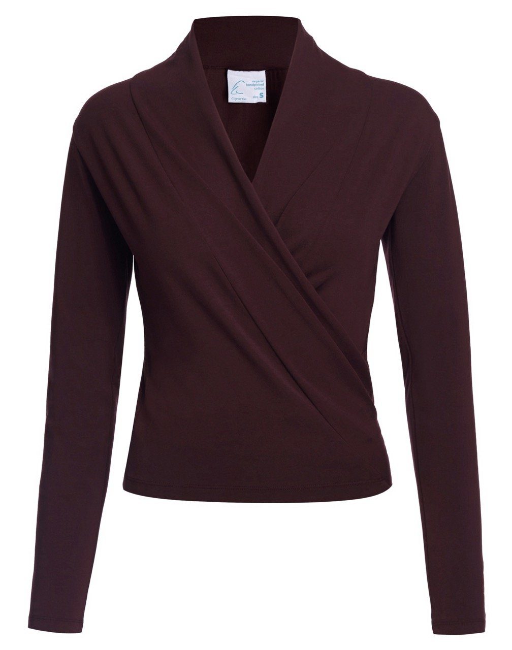 in Bio-Baumwolle variabel zu Yoga-Wickeljacke Aubergine Dhaara ESPARTO Wickelshirt binden