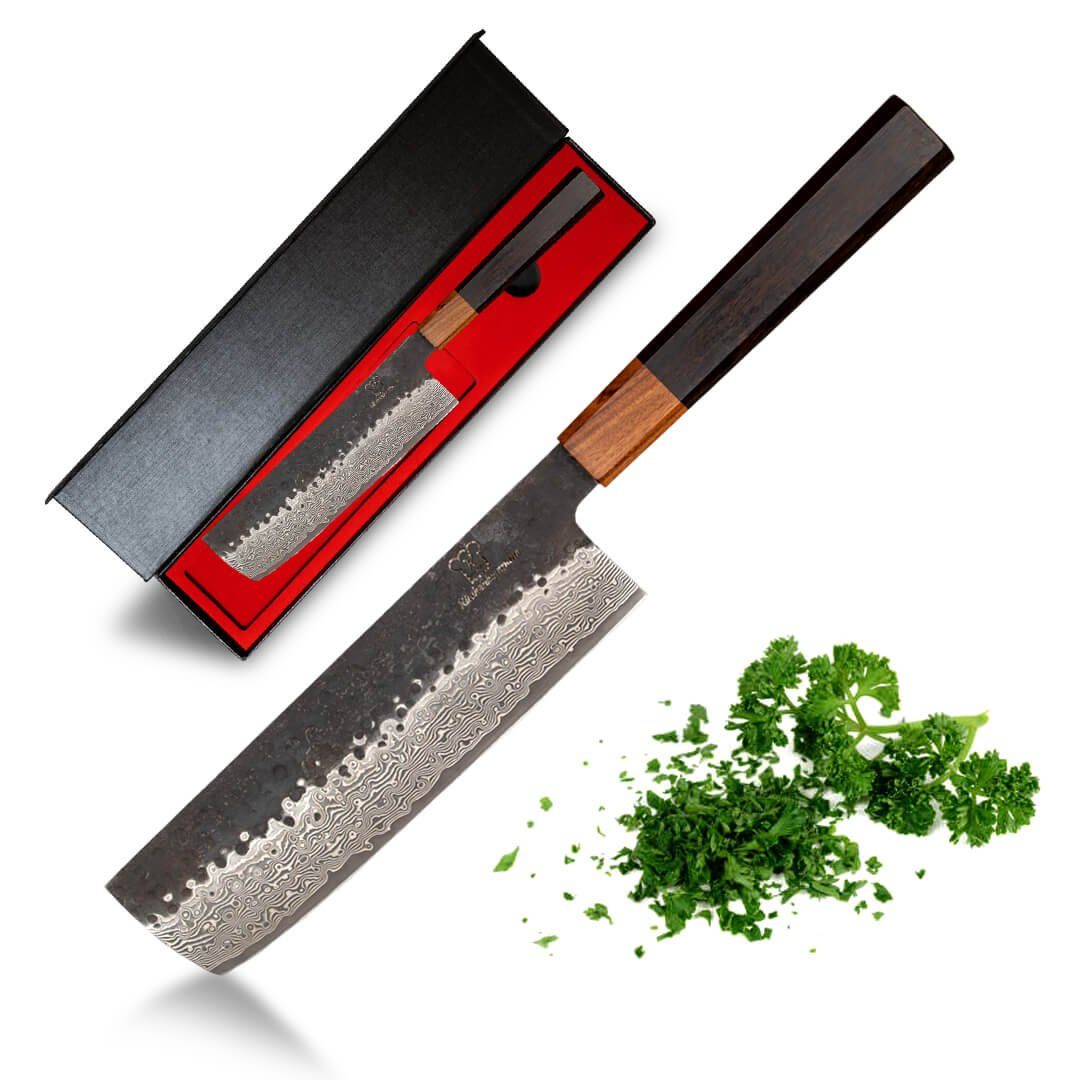 Küchenkompane Дамасский нож Nakiri Ножи Küchenmesser aus 67 Lagen Damaskus japanischer VG10