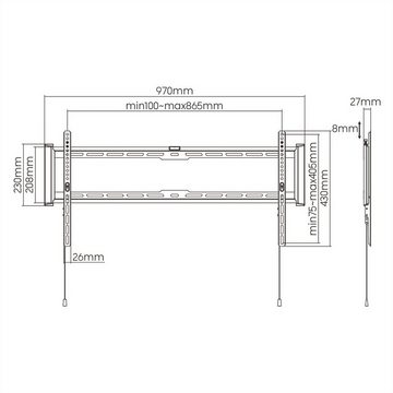 VALUE TV-Wandhalterung, fest TV-Wandhalterung, (43-90 Zoll, bis 75 kg)