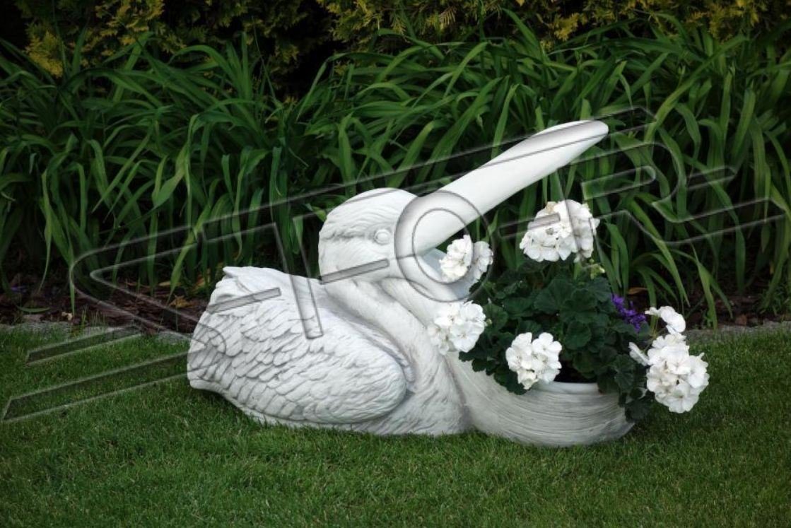Neu Pflanz Blumenkübel Garten Figur JVmoebel Vasen Skulptur Blumentöpfe Kübel Pelikan