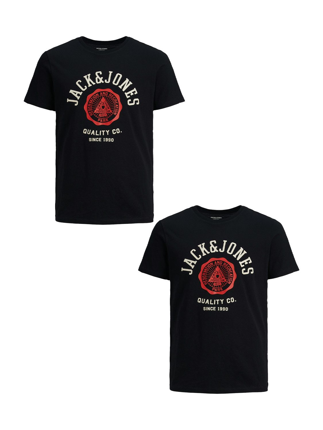 T-Shirt 2-er Stück Pack Logo T-Shirts Rundhals JJELOGO