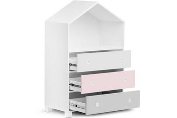 Konsimo Babyzimmer-Komplettset MIRUM Kinderzimmer-Möbelset Komplett-Kinderzimmer, Kommode, Kleiderschrank, Bücherregal