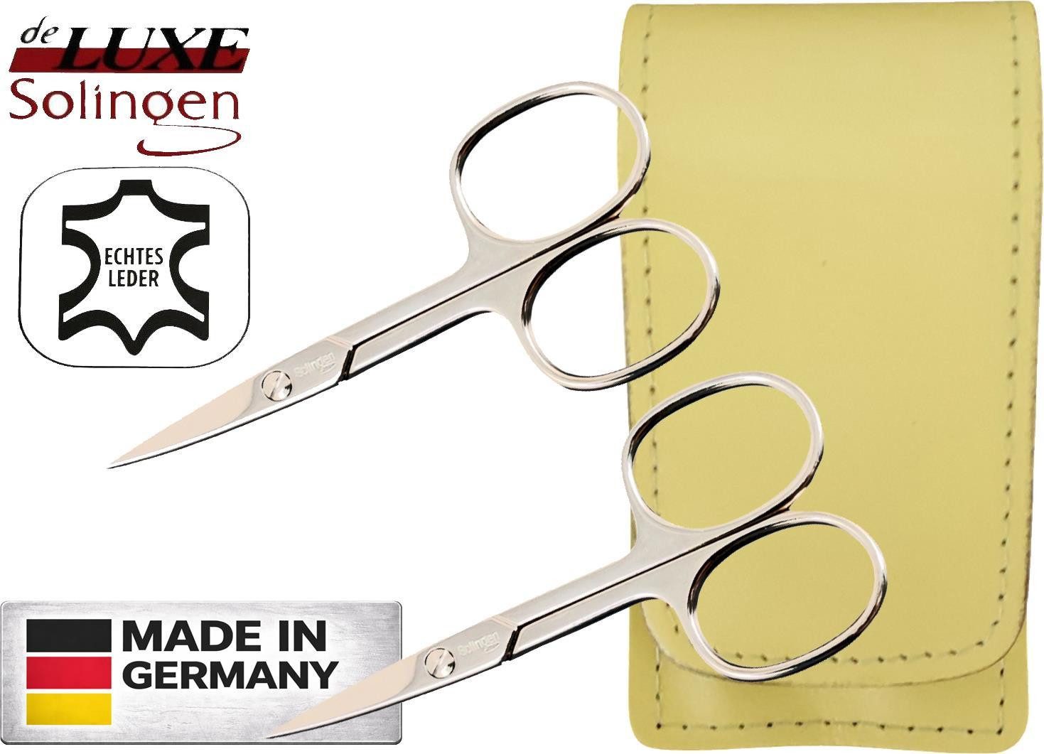 EloModa Nagelschere 2x Solingen Nagelschere gehärteter Stahl – Extra scharf mit gebogener, (2-tlg), Nagelscheren Set Solingen 2-teilig – Fingernagelschere