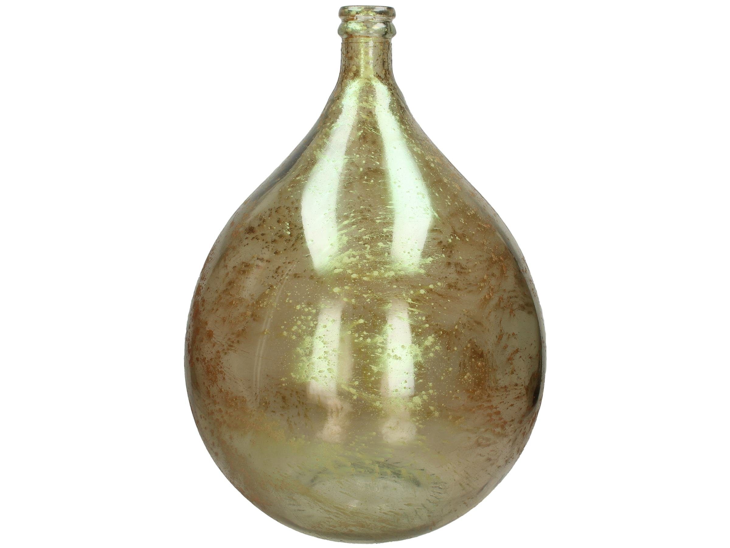 Engelnburg Dekovase Engelnburg Recycelte Vase Blumenvase Glas Gold 56x40x40 (kein Set, 1er Set)