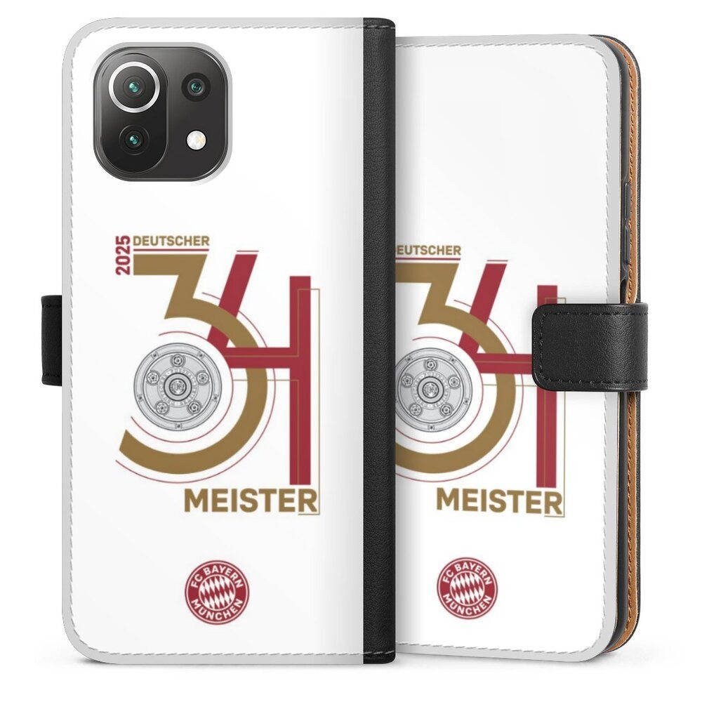 DeinDesign Handyhülle FC Bayern München Meister Offizielles Lizenzprodukt, Xiaomi Mi 11 Lite 5G NE Hülle Flip Case Klapphülle Handytasche Leder