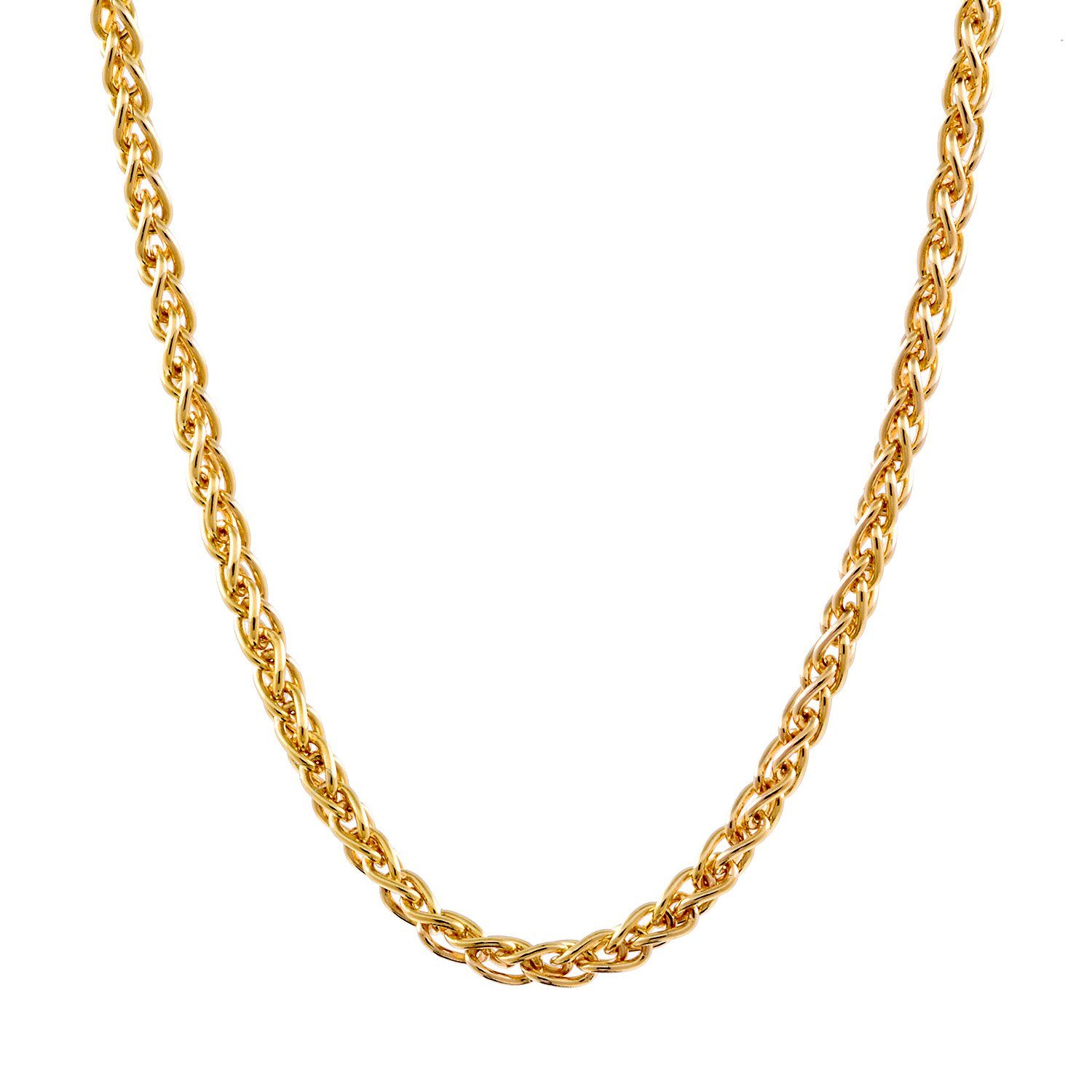 HOPLO Goldkette Goldkette Zopfkette Halskette Breite 1,4 mm 42 cm 585 - 14 Karat Gold, Made in Germany