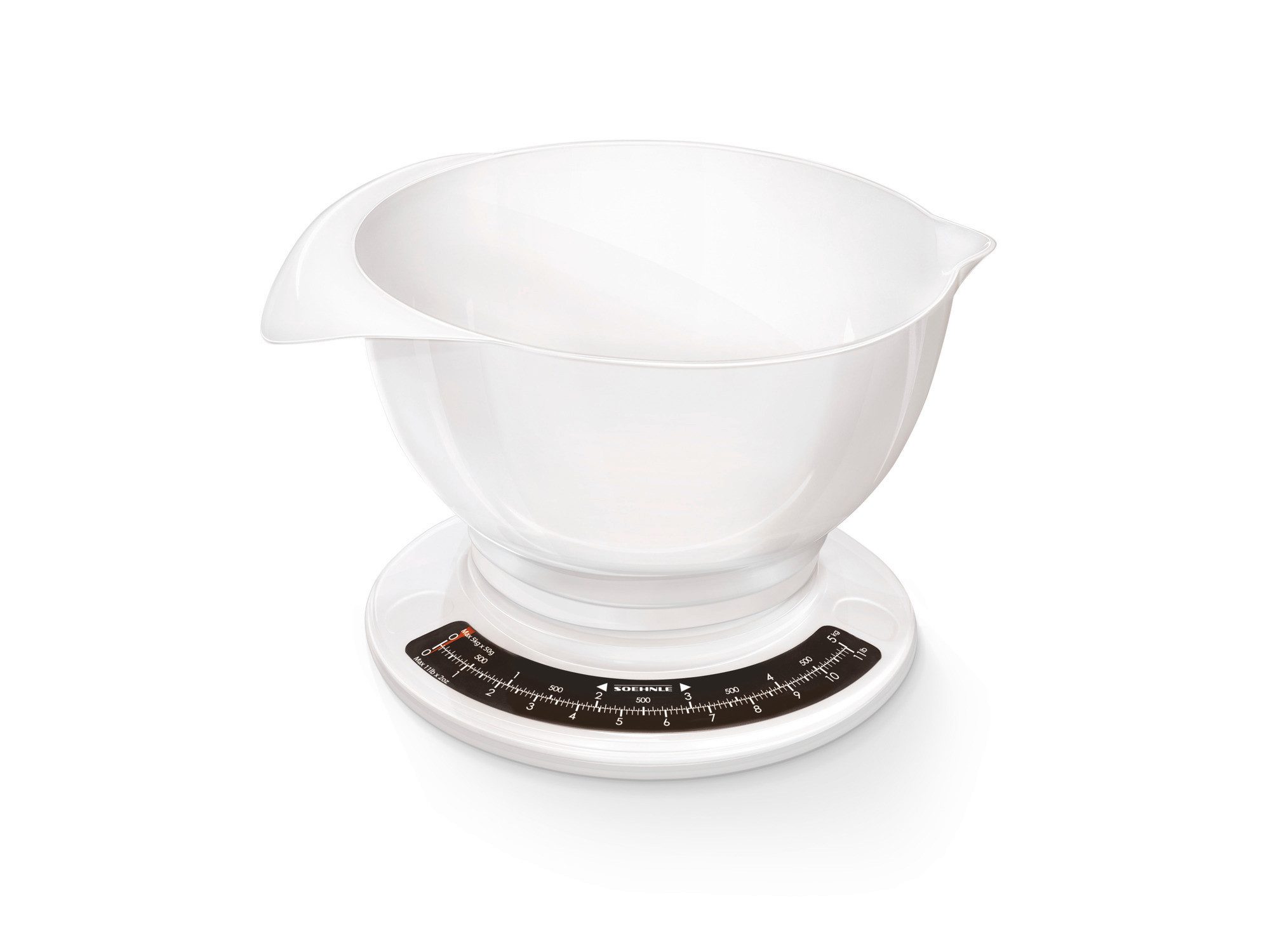 Soehnle Küchenwaage Culina pro, (1-tlg), mit 2,5l Rührschüssel, Zuwiegefunktion, 5kg Tragkraft