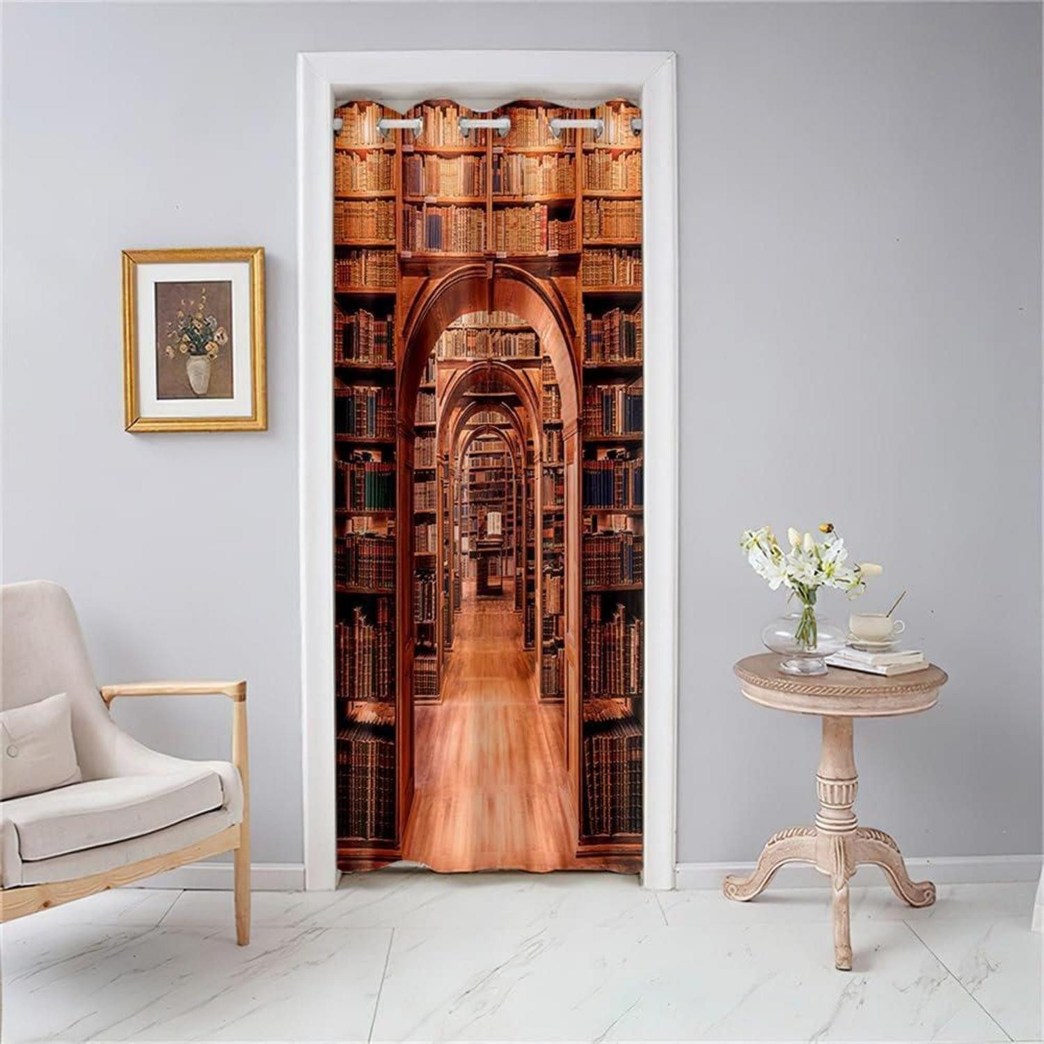 LuxusKollektion Türvorhang Türvorhang Blickdicht Ösen Vintage-Buchdruck 120x200cm Stil A (1 St)